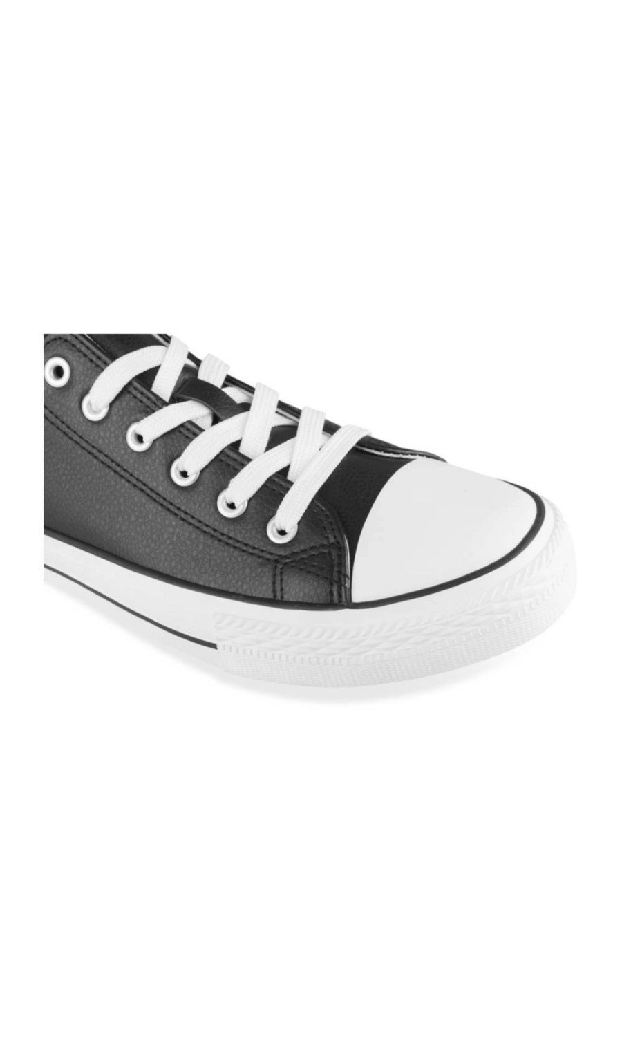 Black sneakers with toe cap