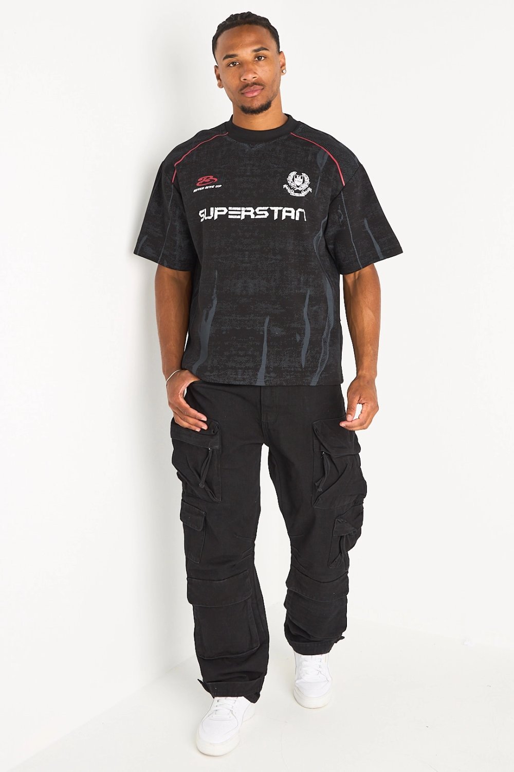 Pantalon cargo droit b bzaf d poches k7el