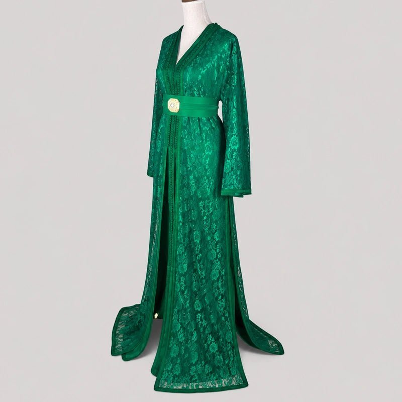 Takchita en dentelle vert émeraude