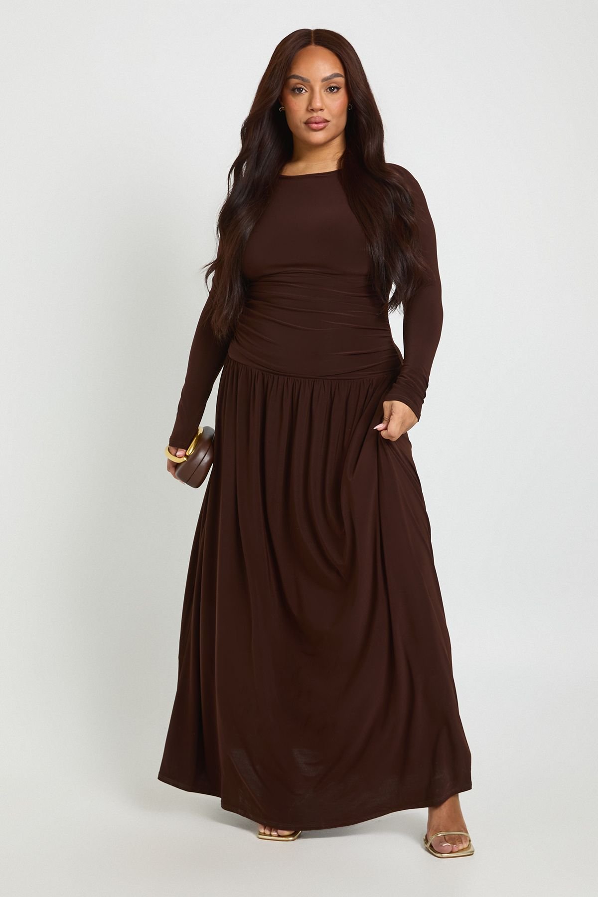 Robe maxi à manches longues - Grande taille