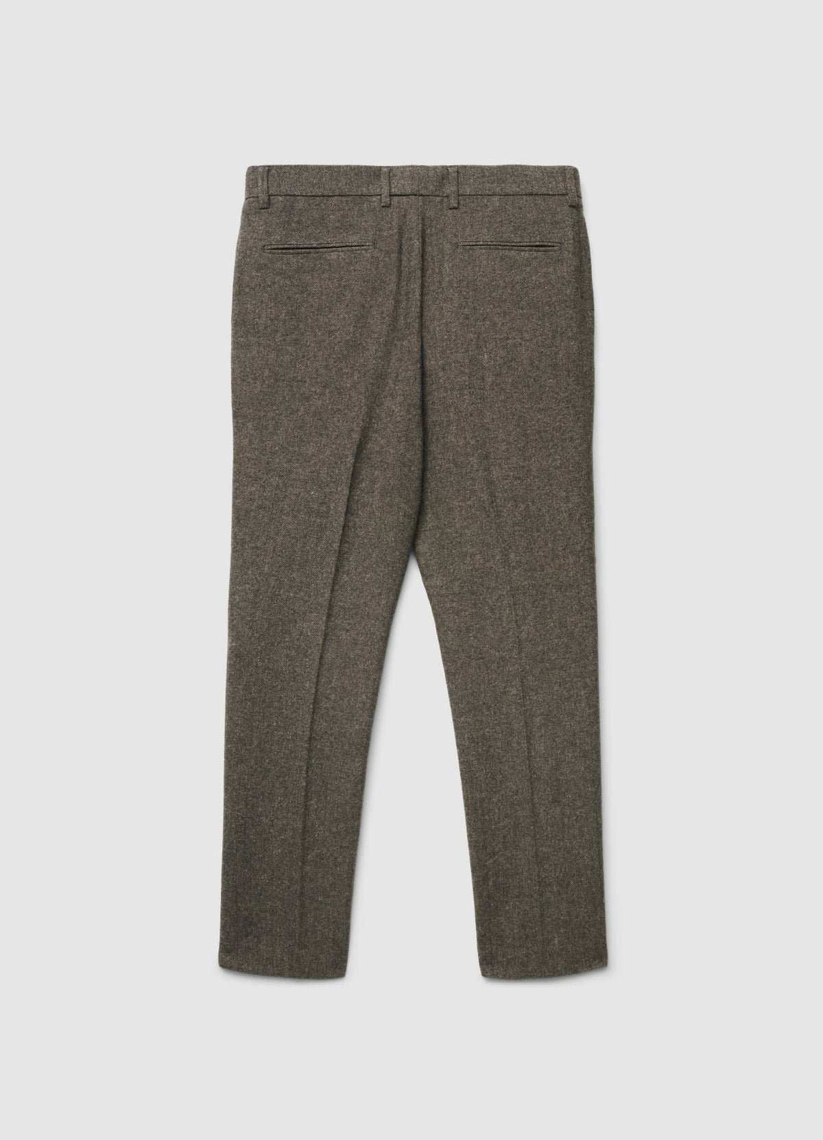 Straight-leg salt-and-pepper trousers