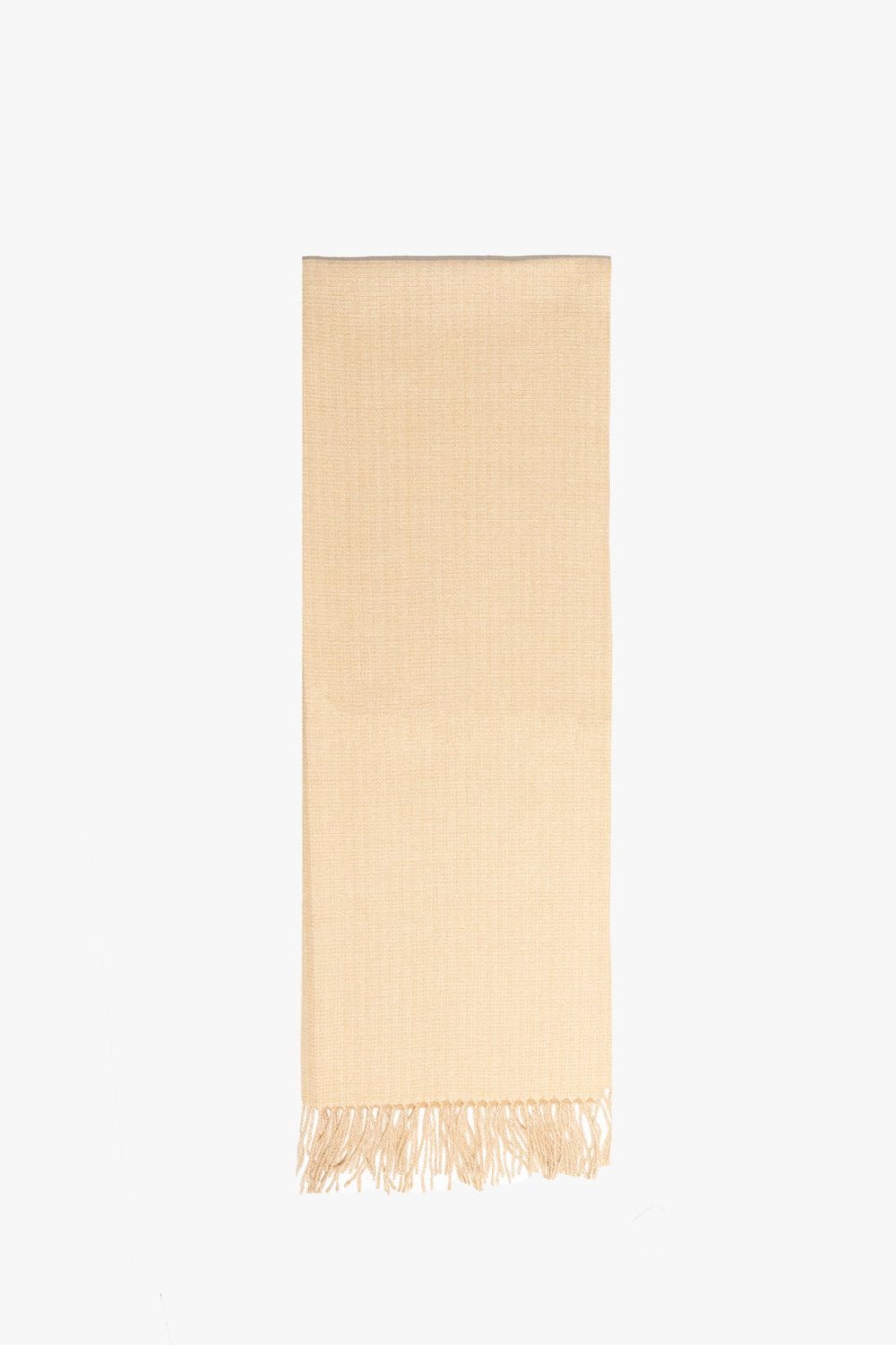 Two-tone fringed winter scarf - Camel