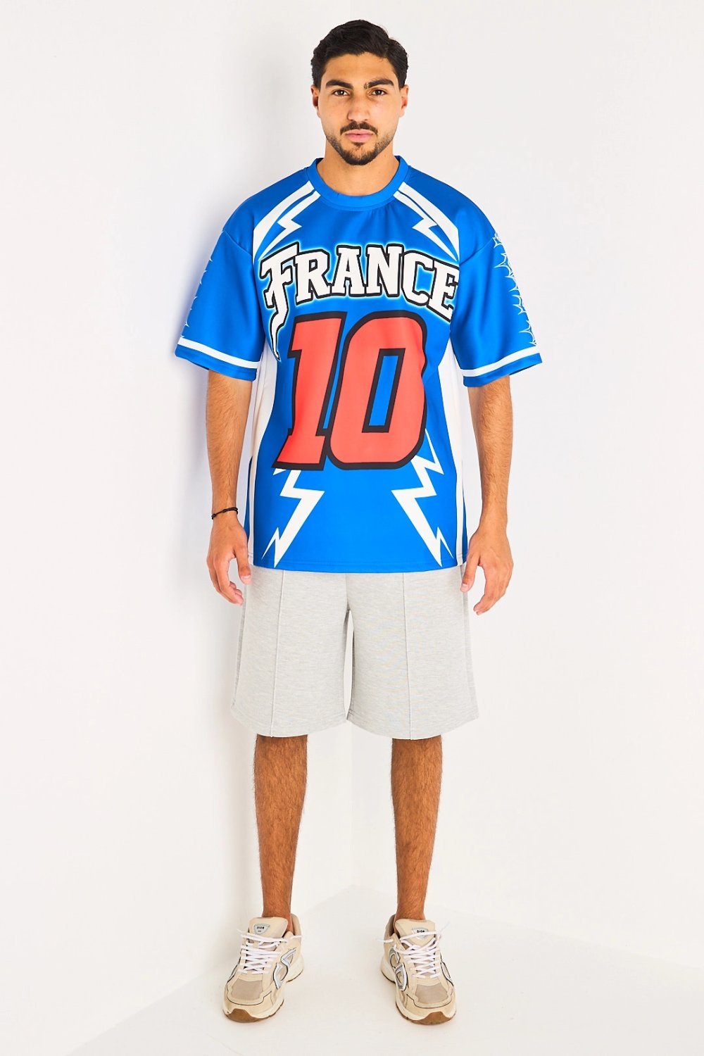 Blue slogan tee with France lettering