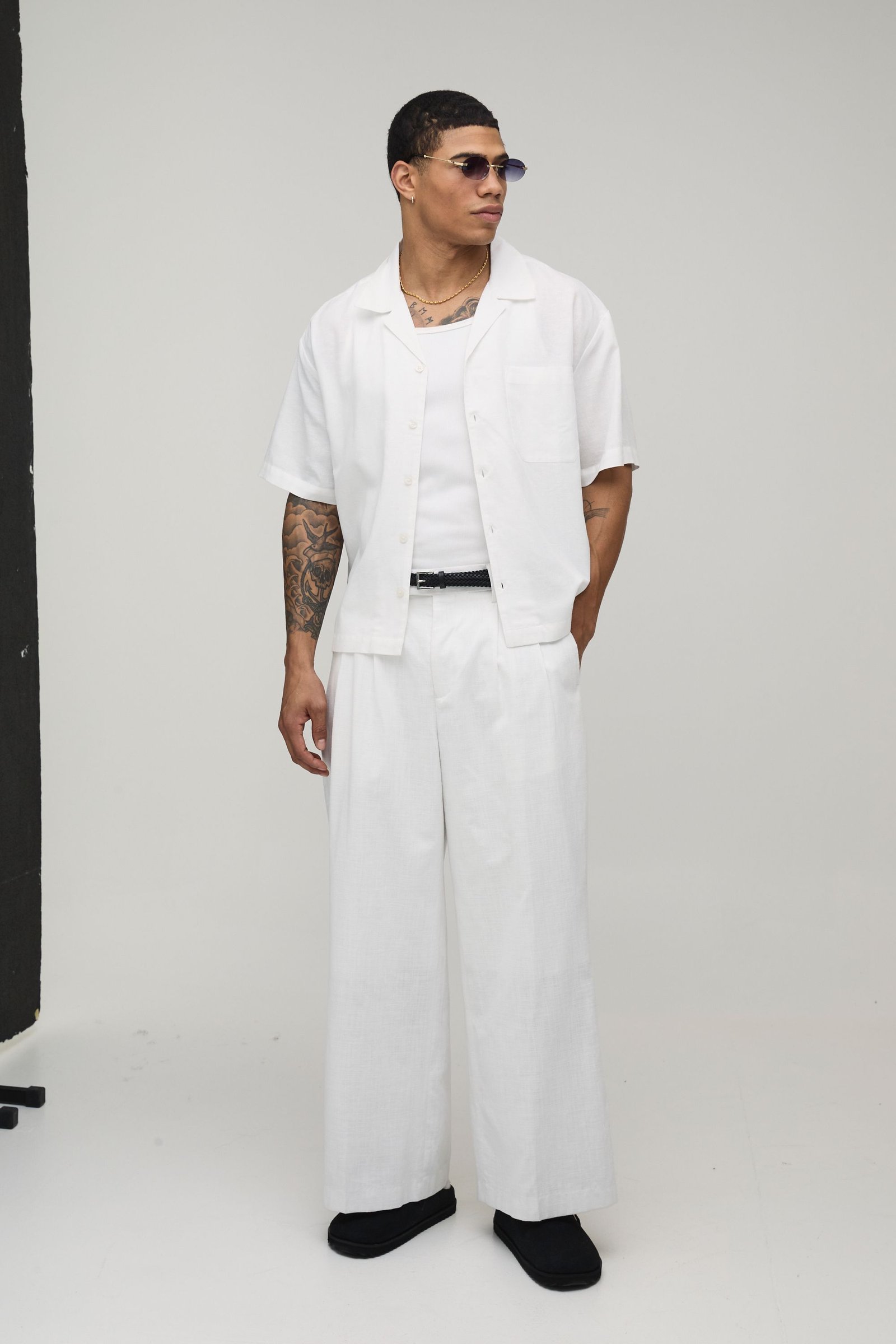 Chemise oversize boxy kmam 9sar mélange lin
