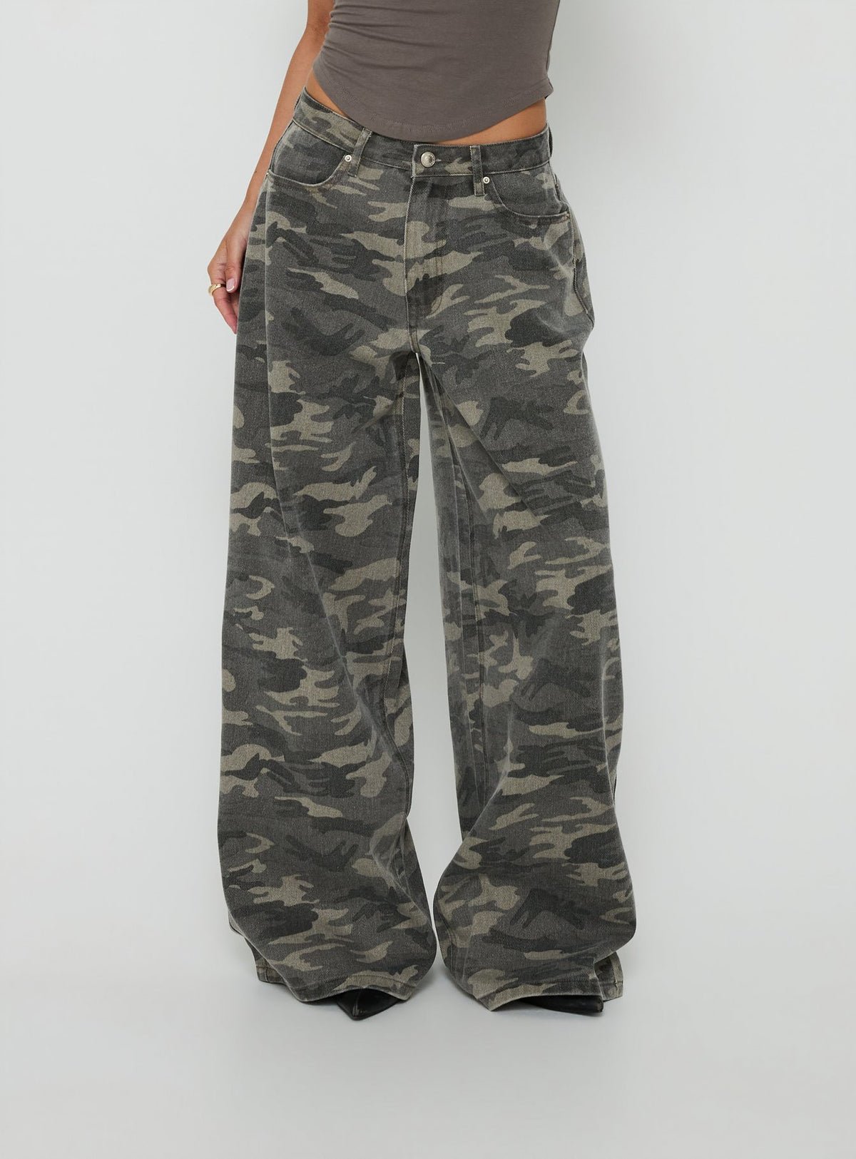 Jean large camouflage