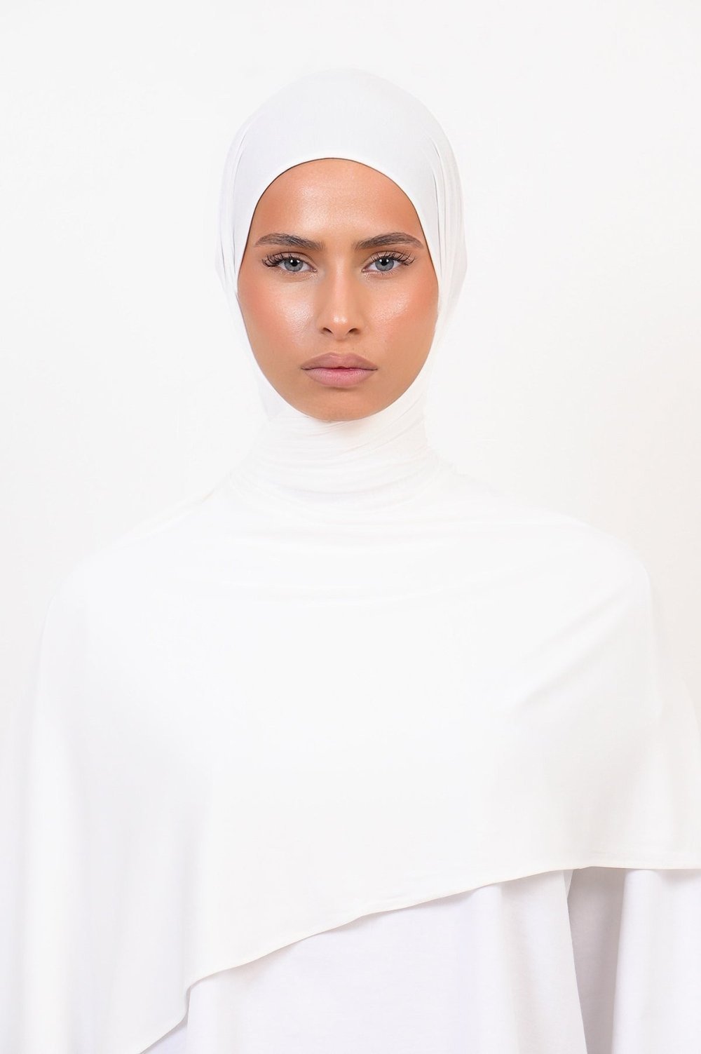 Bamboo jersey hijab - White