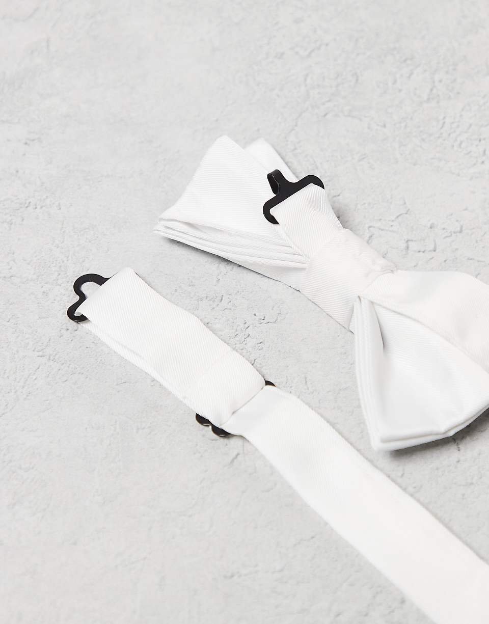 Nœud papillon en satin - Blanc