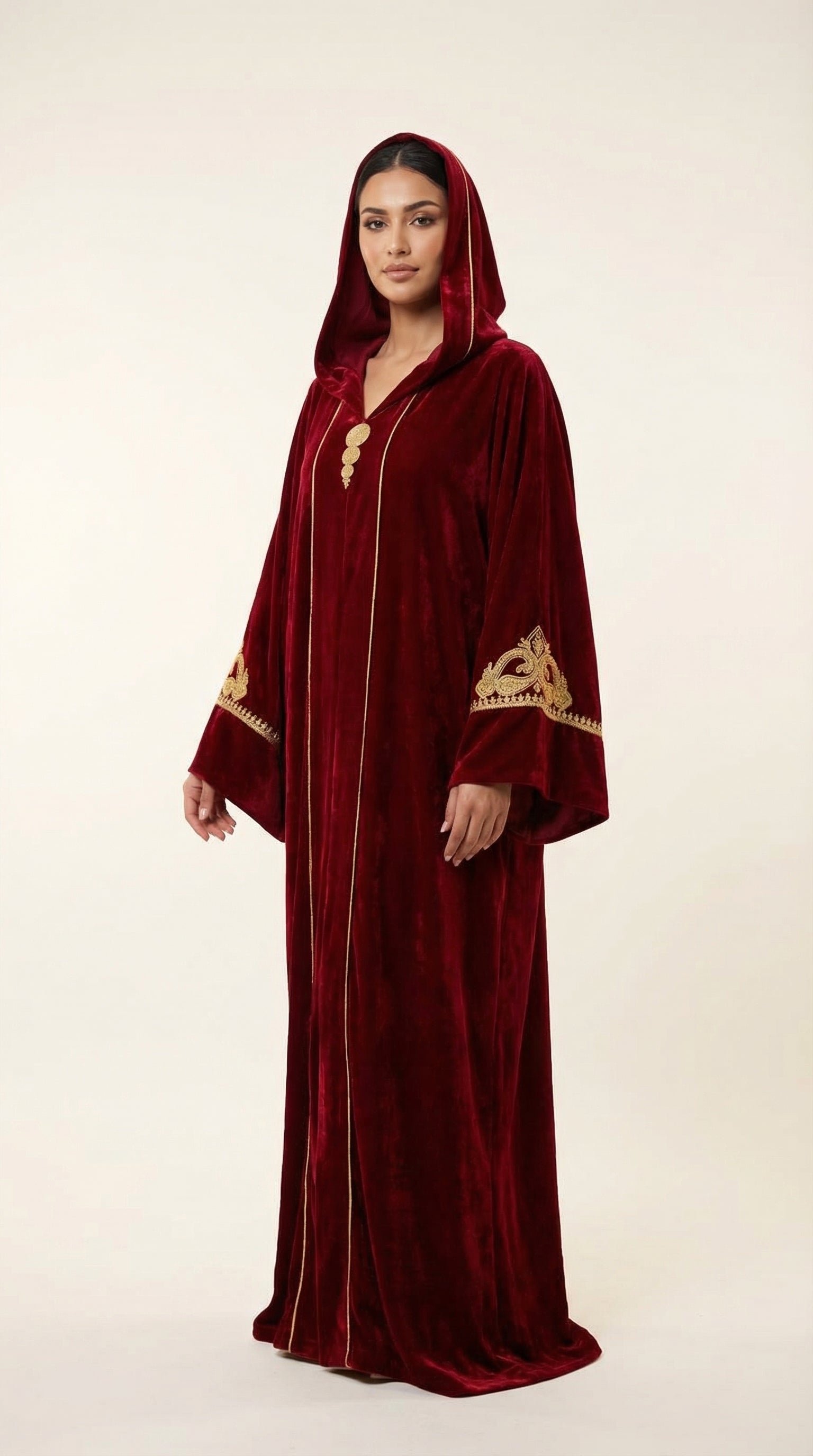 Djellaba Velours Rouge