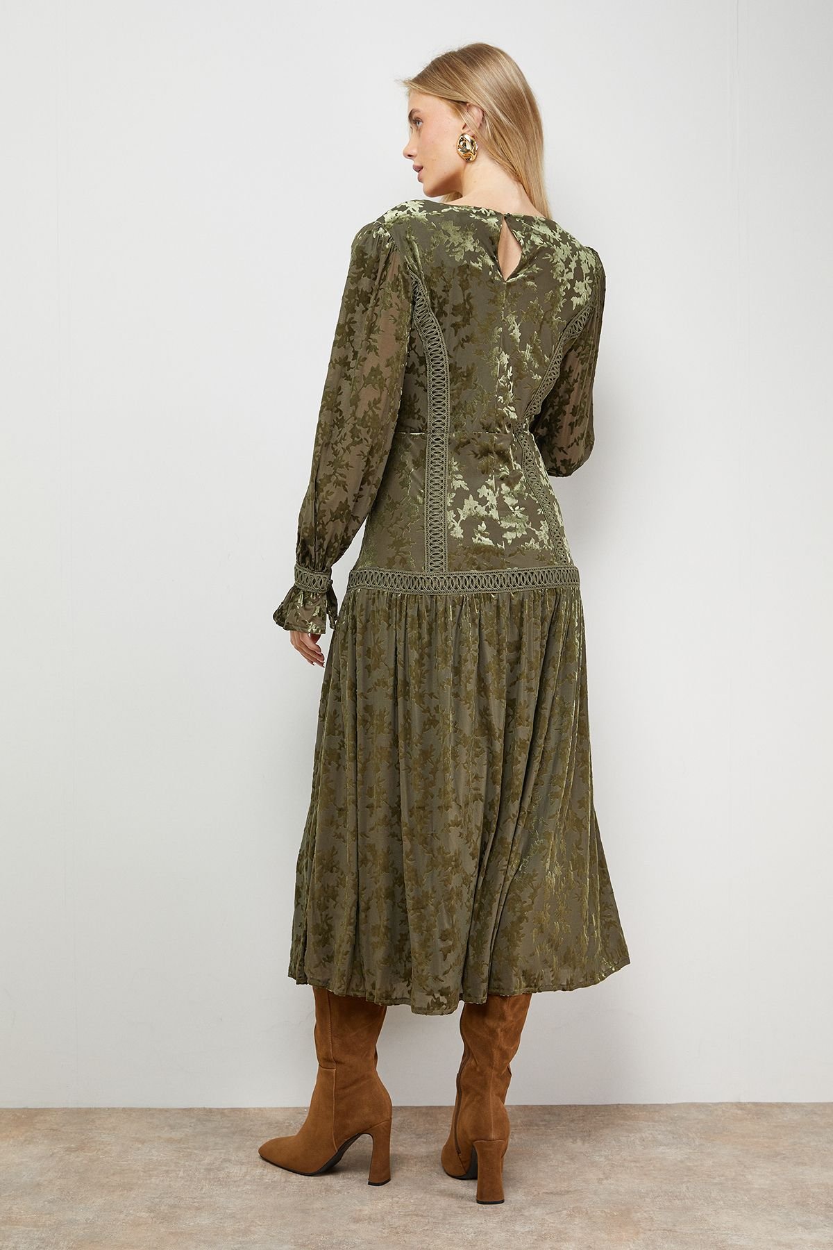 Robe longue bohème à empiècements