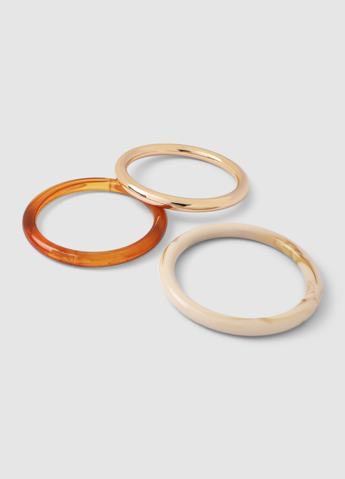 Lot de 3 bracelets joncs dorés