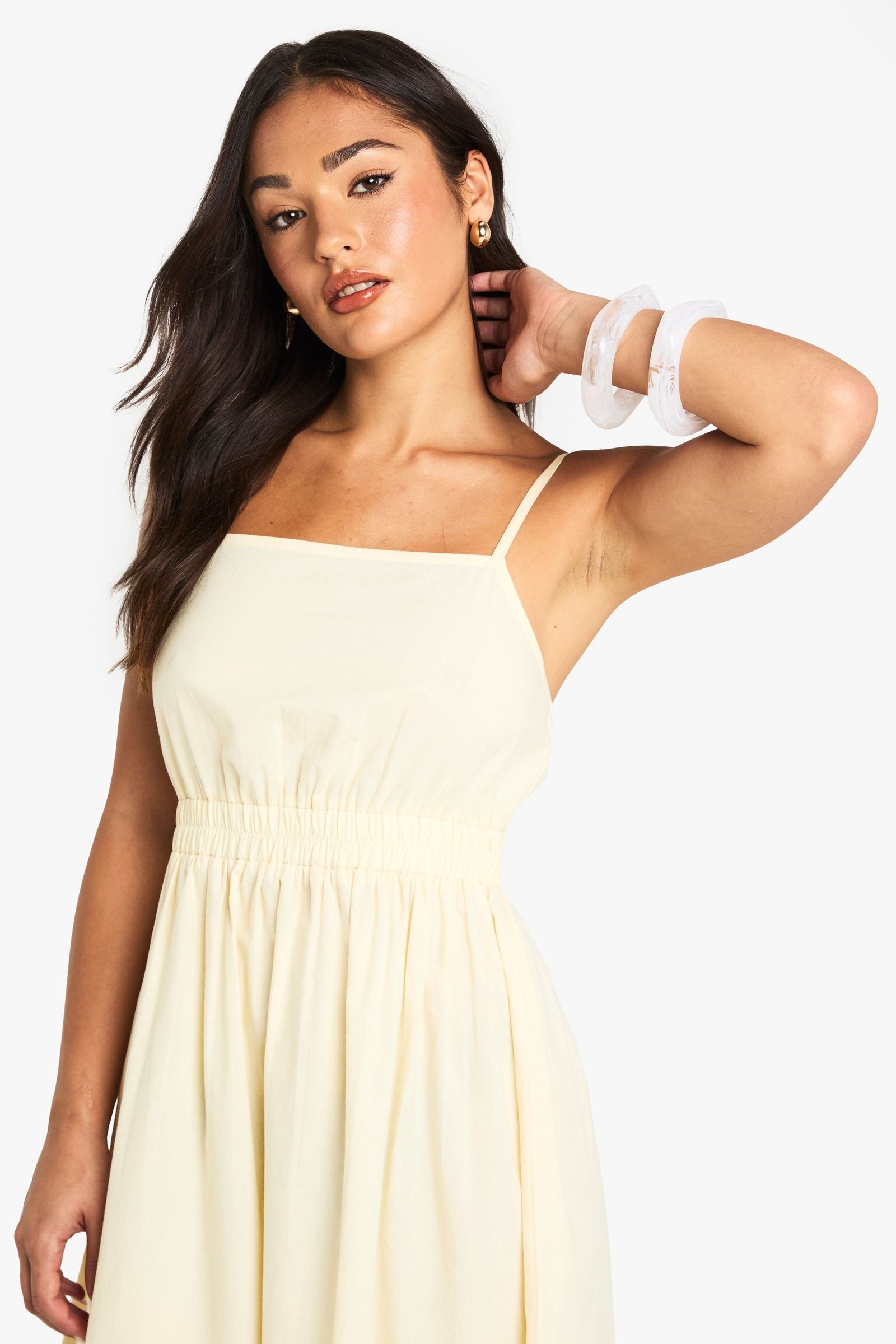 Robe midaxi b popeline b bretelles rqaq - Petite