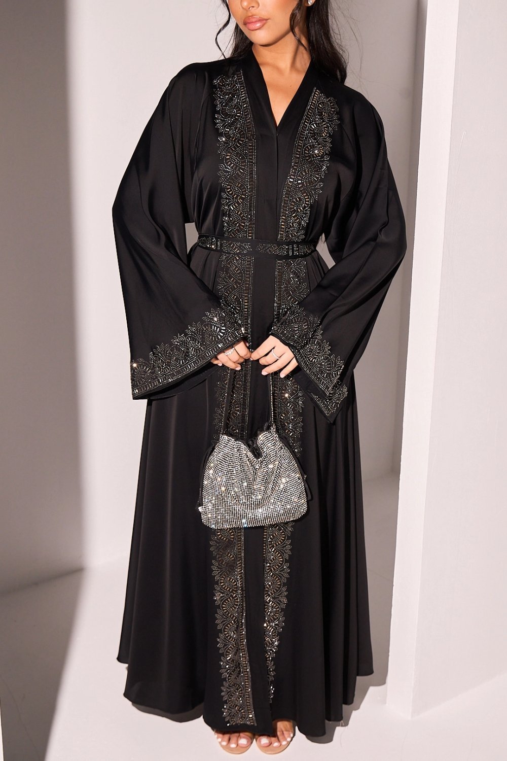 Abaya style kimono b strass mrb3in k7la