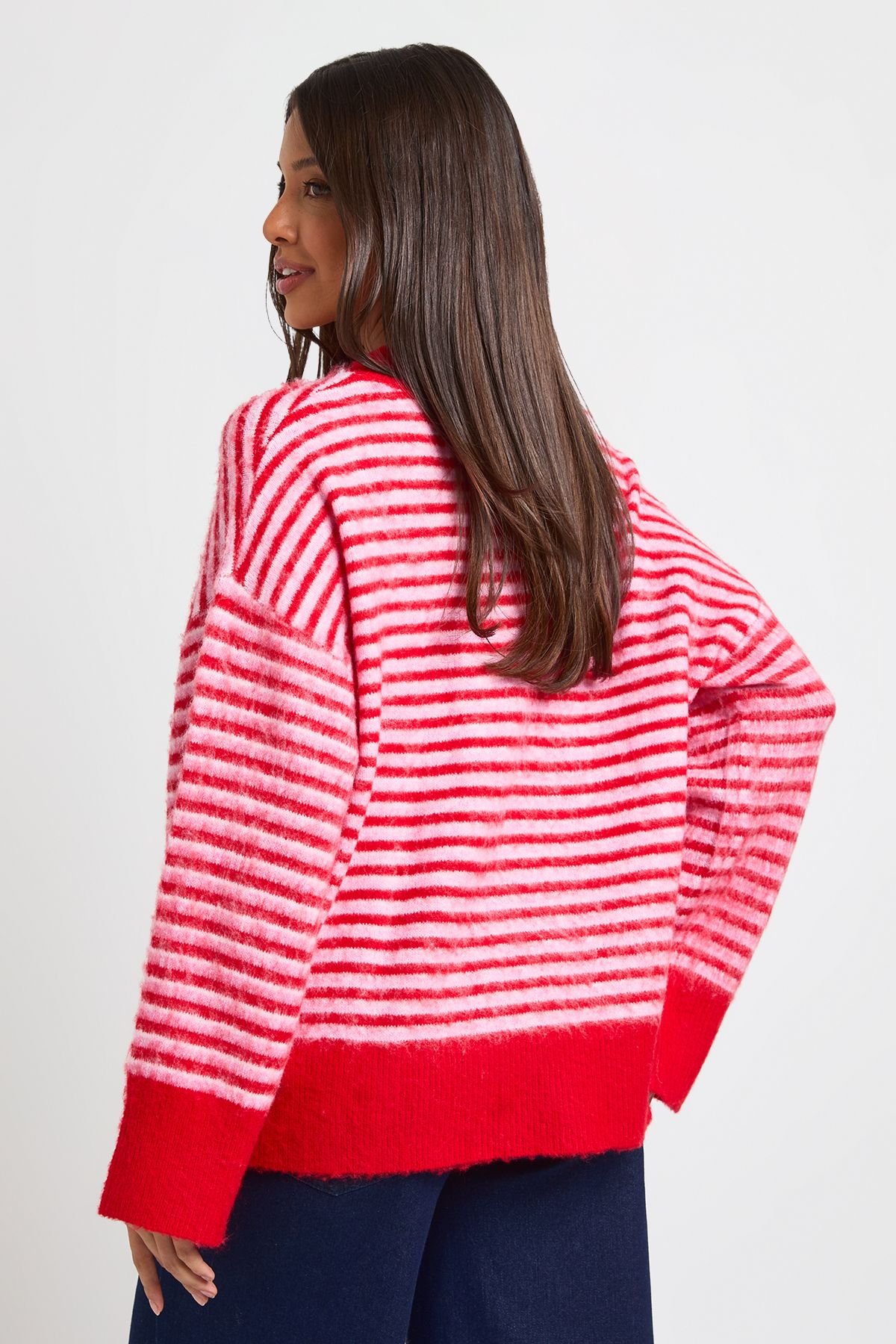 Pull maille rayures fines ultra doux coupe oversize