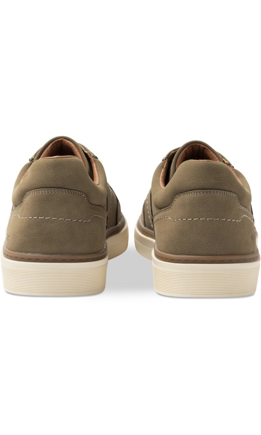 Taupe faux suede perforated sneakers
