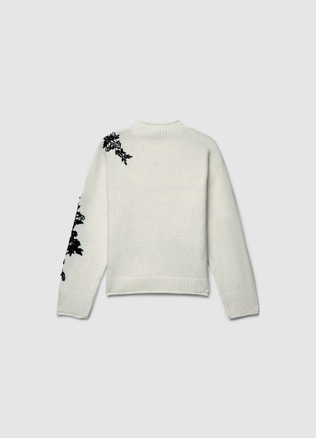 Pull à applications de dentelle contrastée
