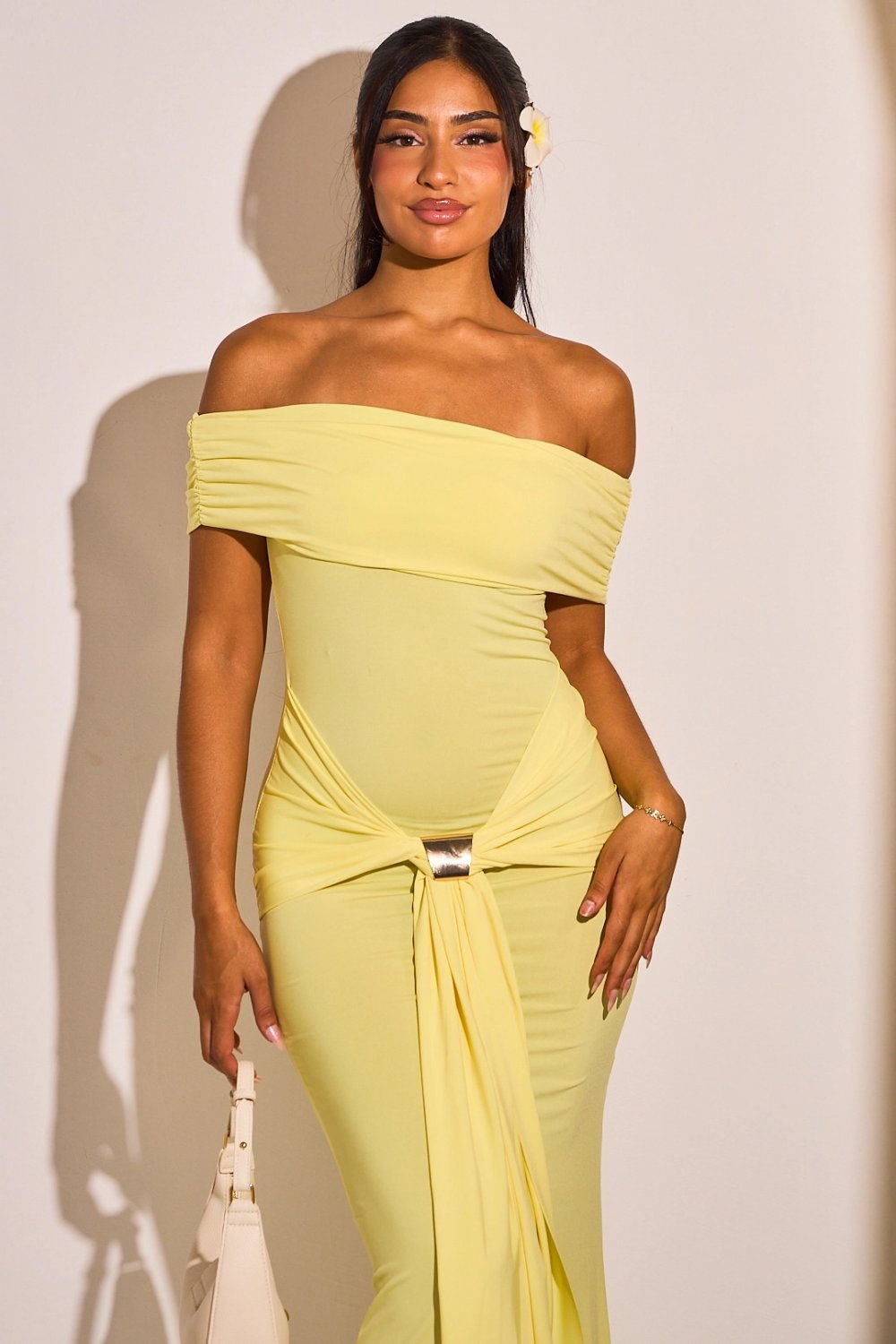 Robe twila fluide col bardot w broche sfra