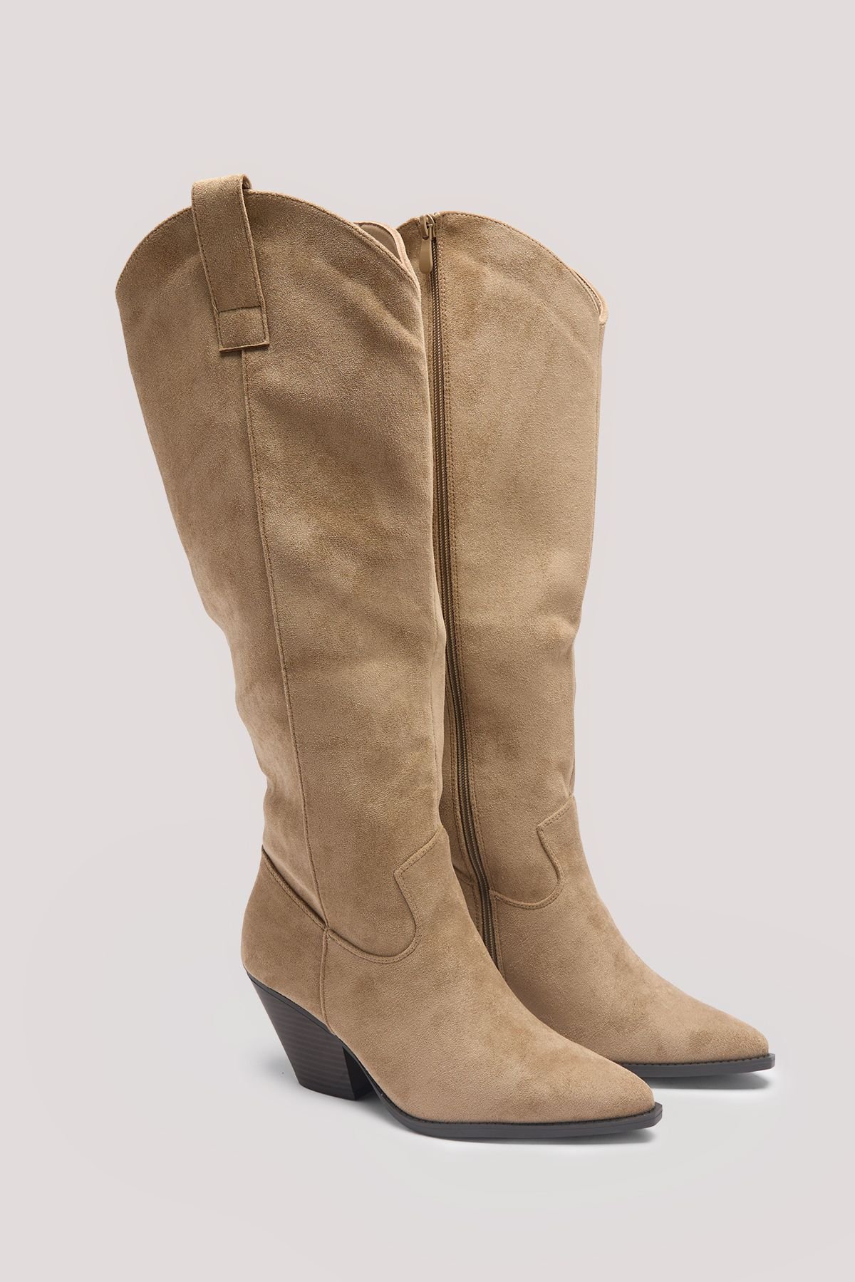Bottes western hautes en similicuir basiques