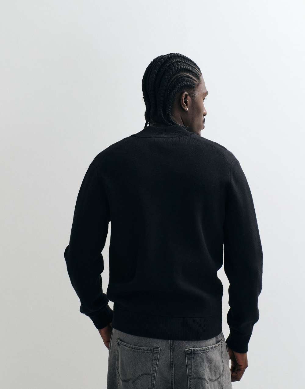 Gilet en maille style bomber noir