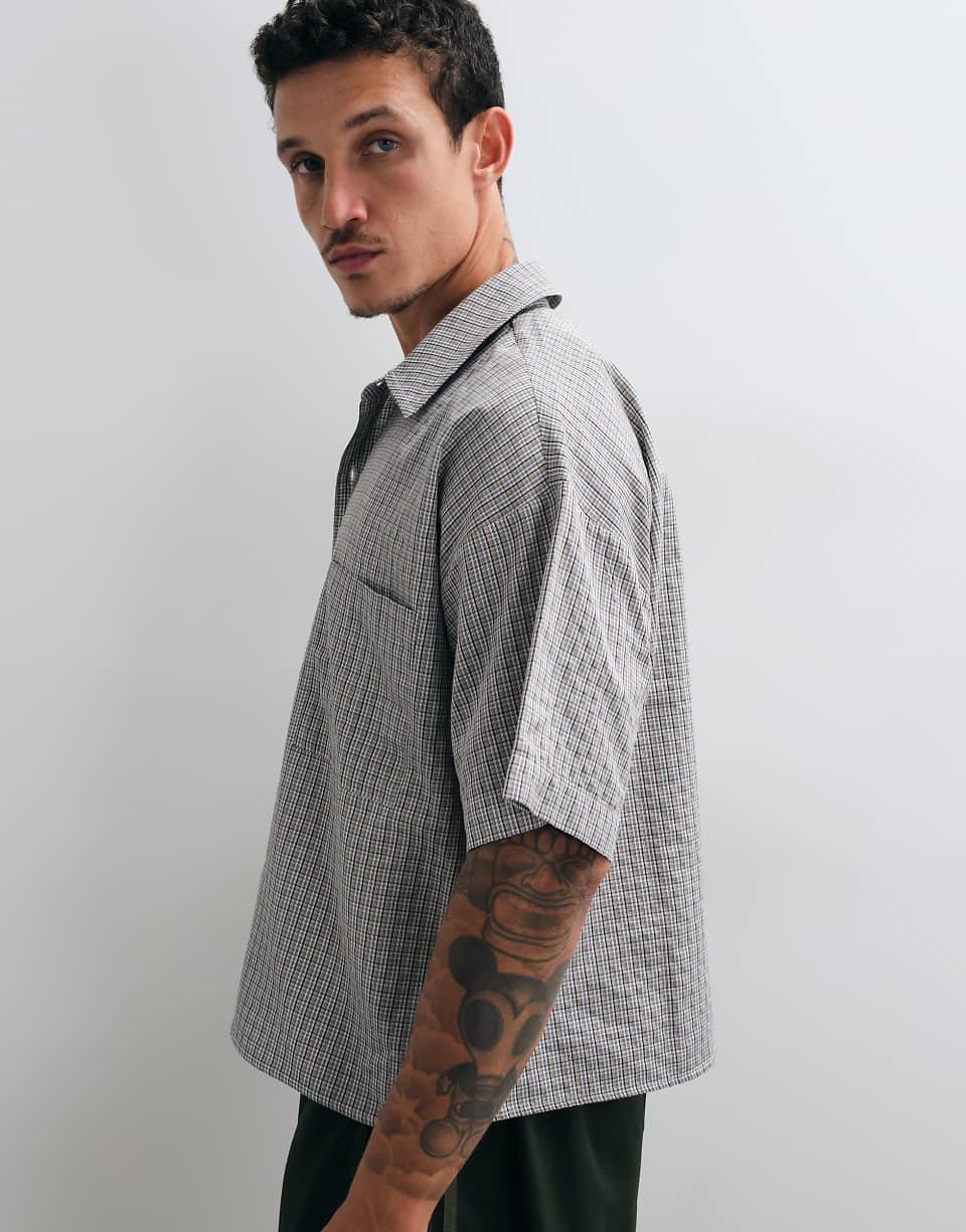 Chemise boxy b kmam qsar carreaux - Qahwi