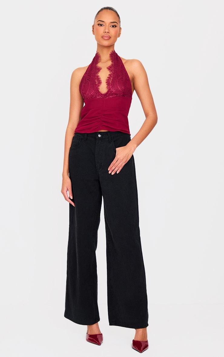 Haut twil f mousseline b décolleté w dentelle