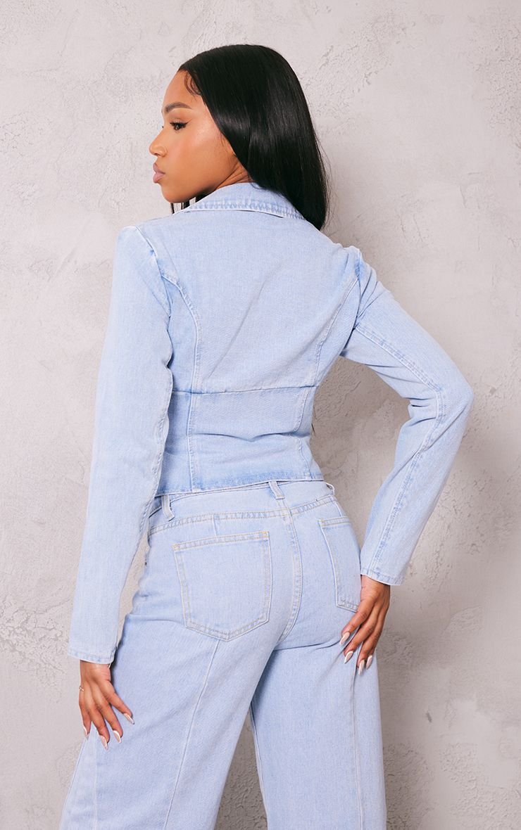 Veste En Jean Courte À Détails Corset