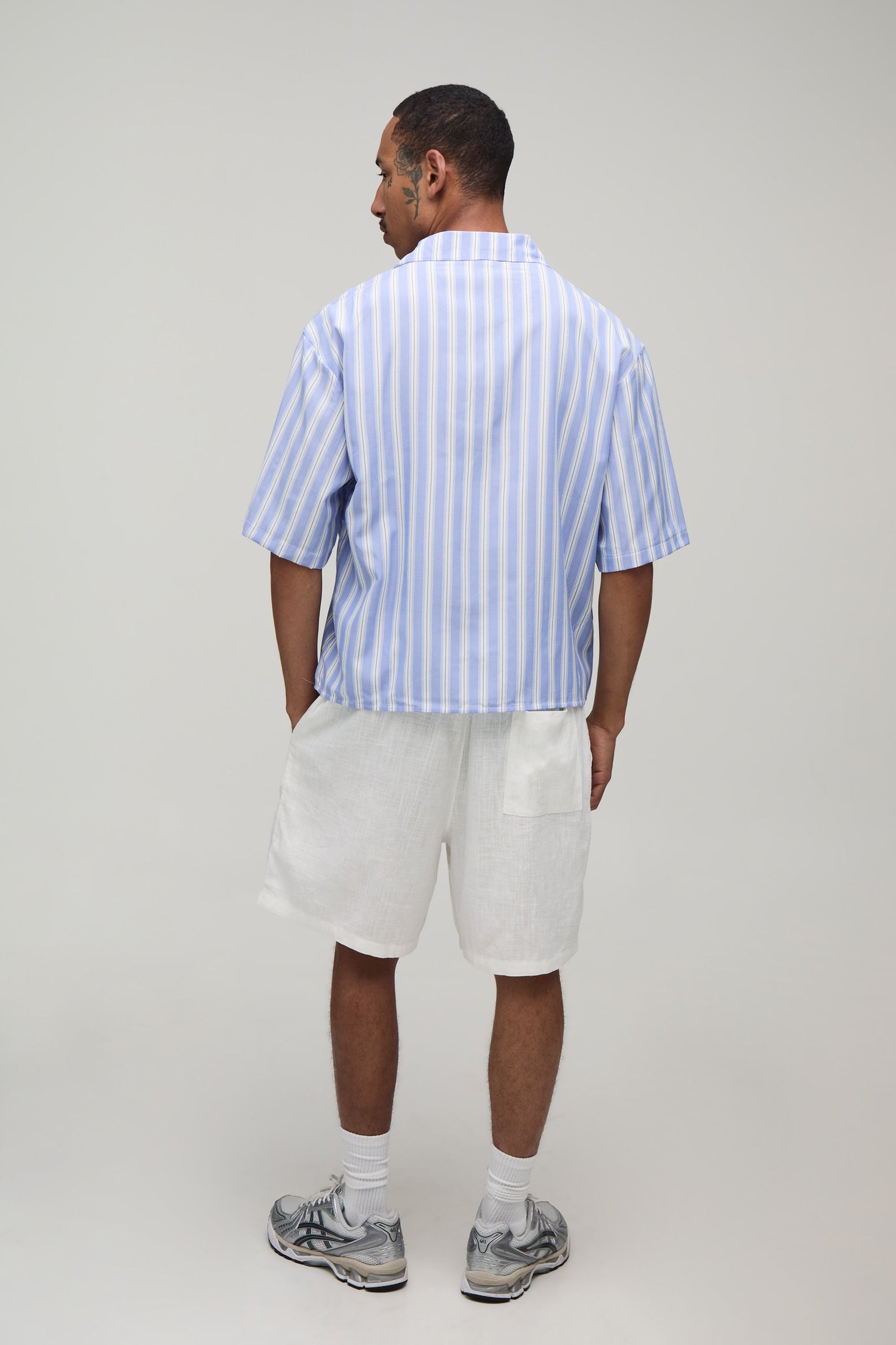 Chemise oversize b rayures w col revers