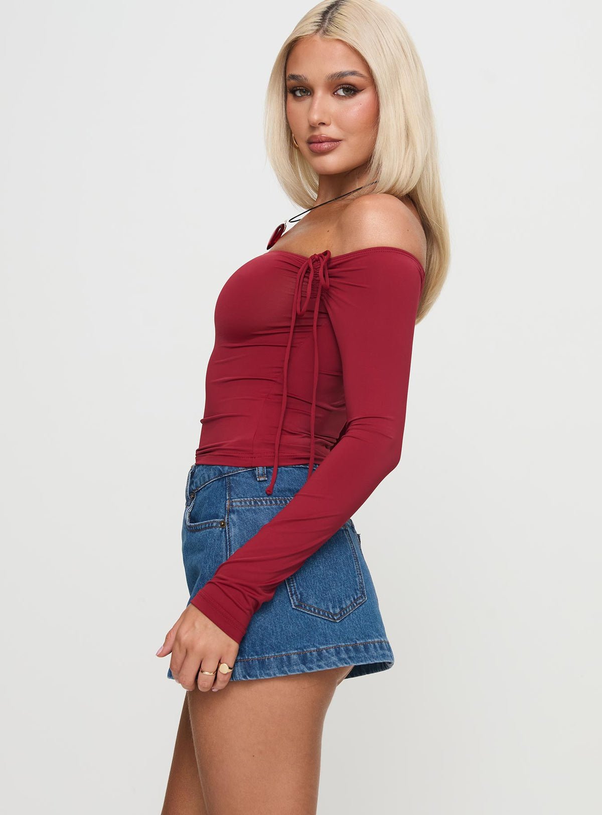 Mini-jupe jean taille basse