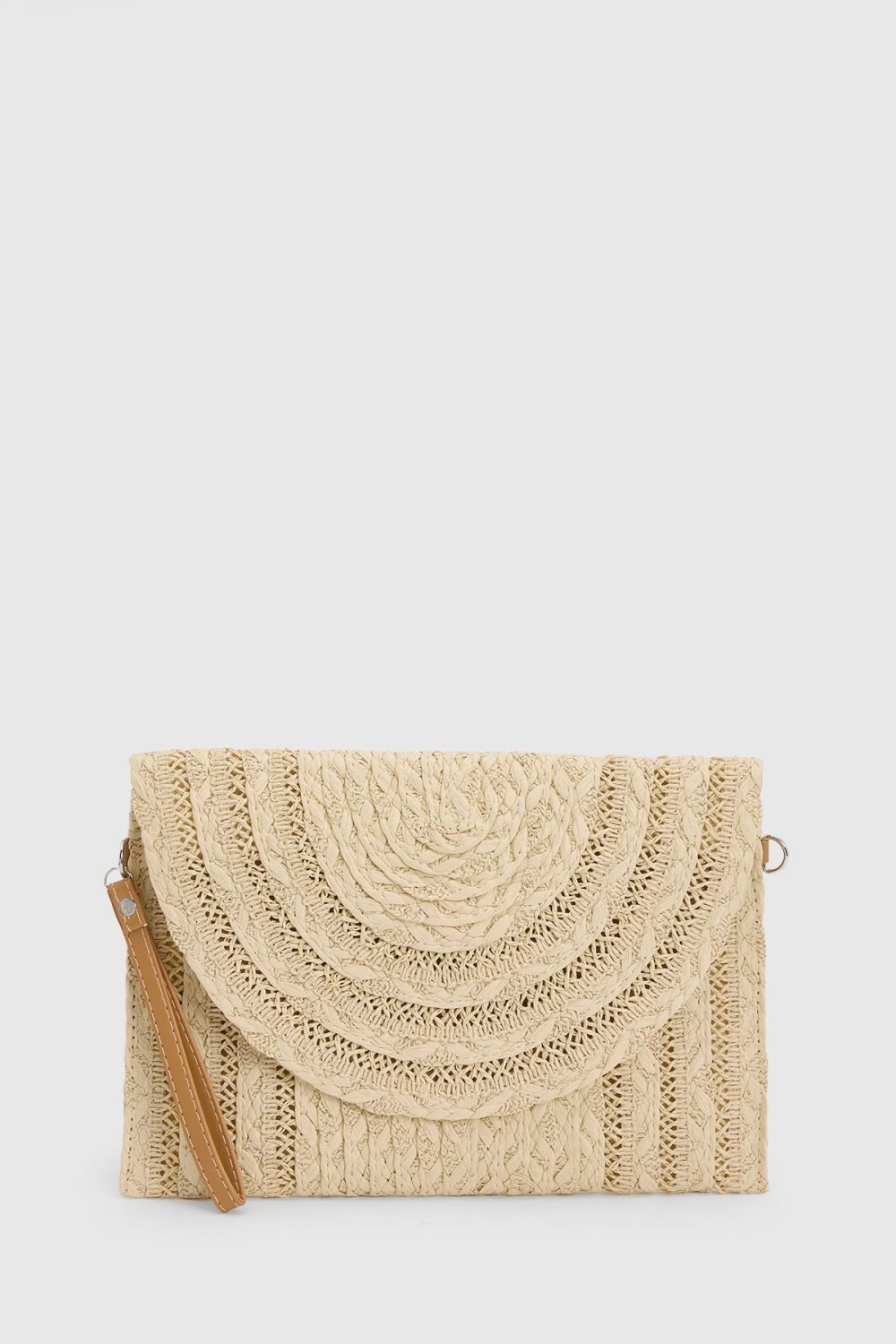 Pochette en raphia à rabat