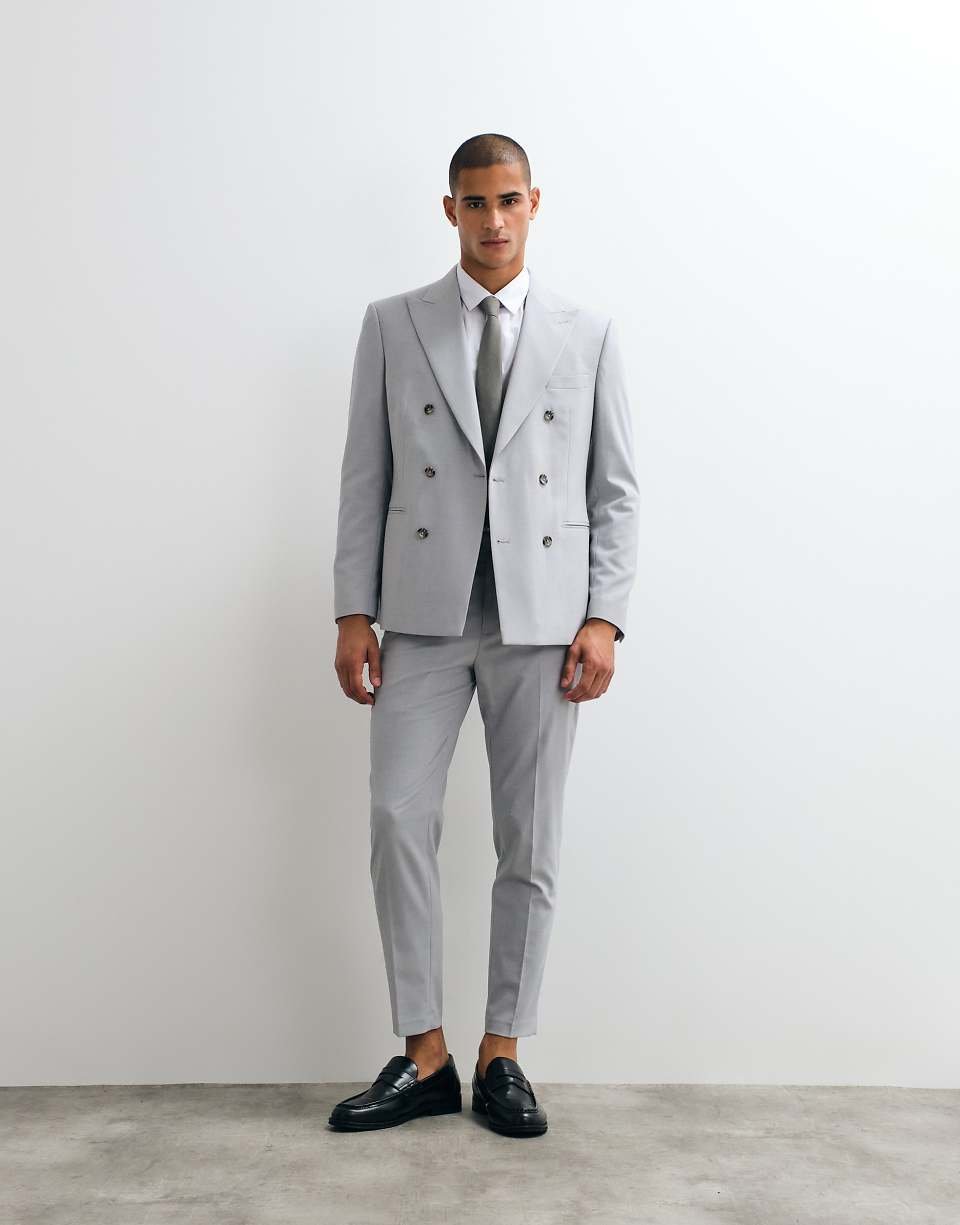 Pantalon de costume fuselé - Gris clair