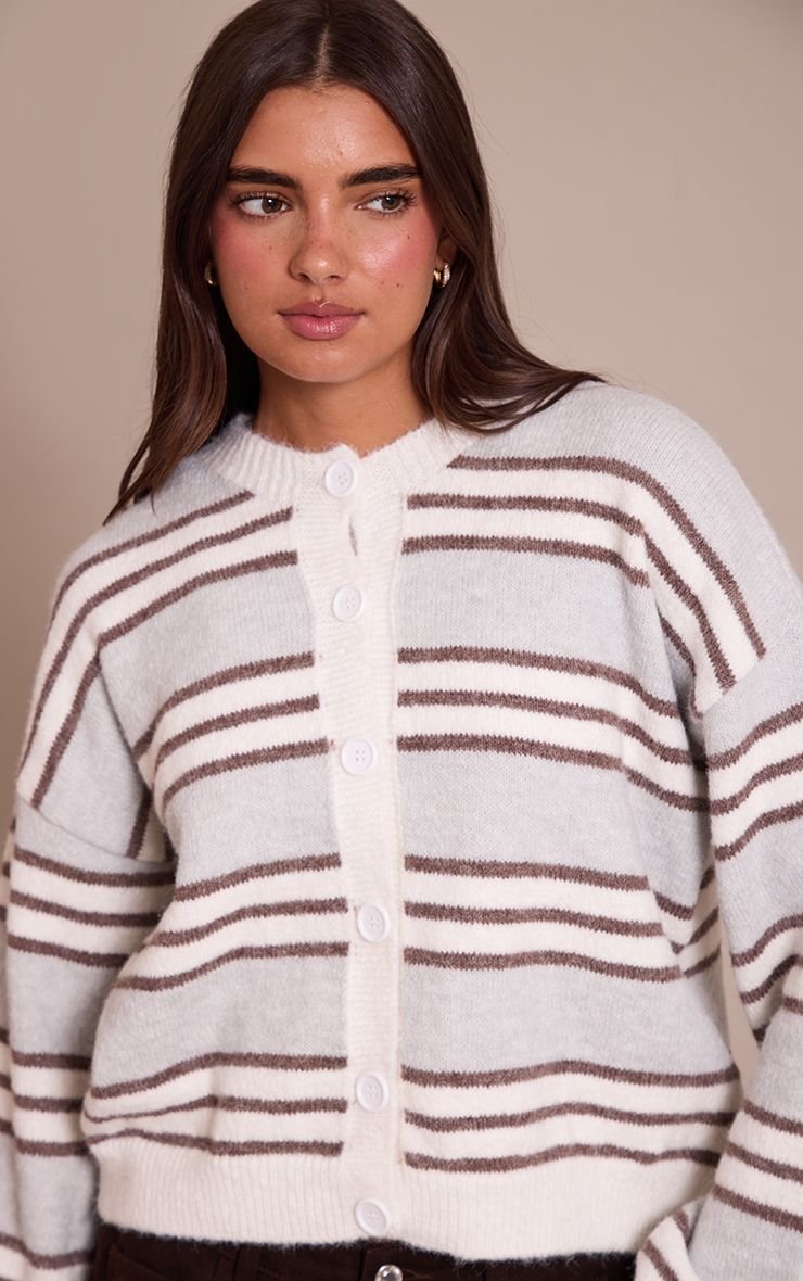 Cardigan mkhatet f mélange sof, crème