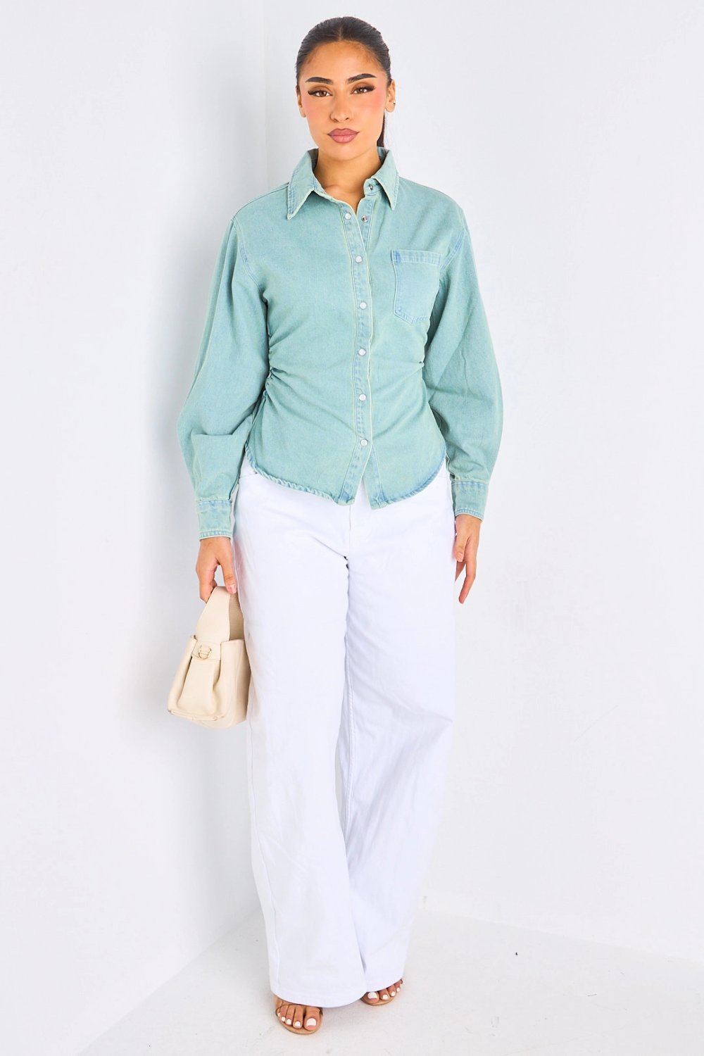 Chemise jean mzayra zre9 délavé