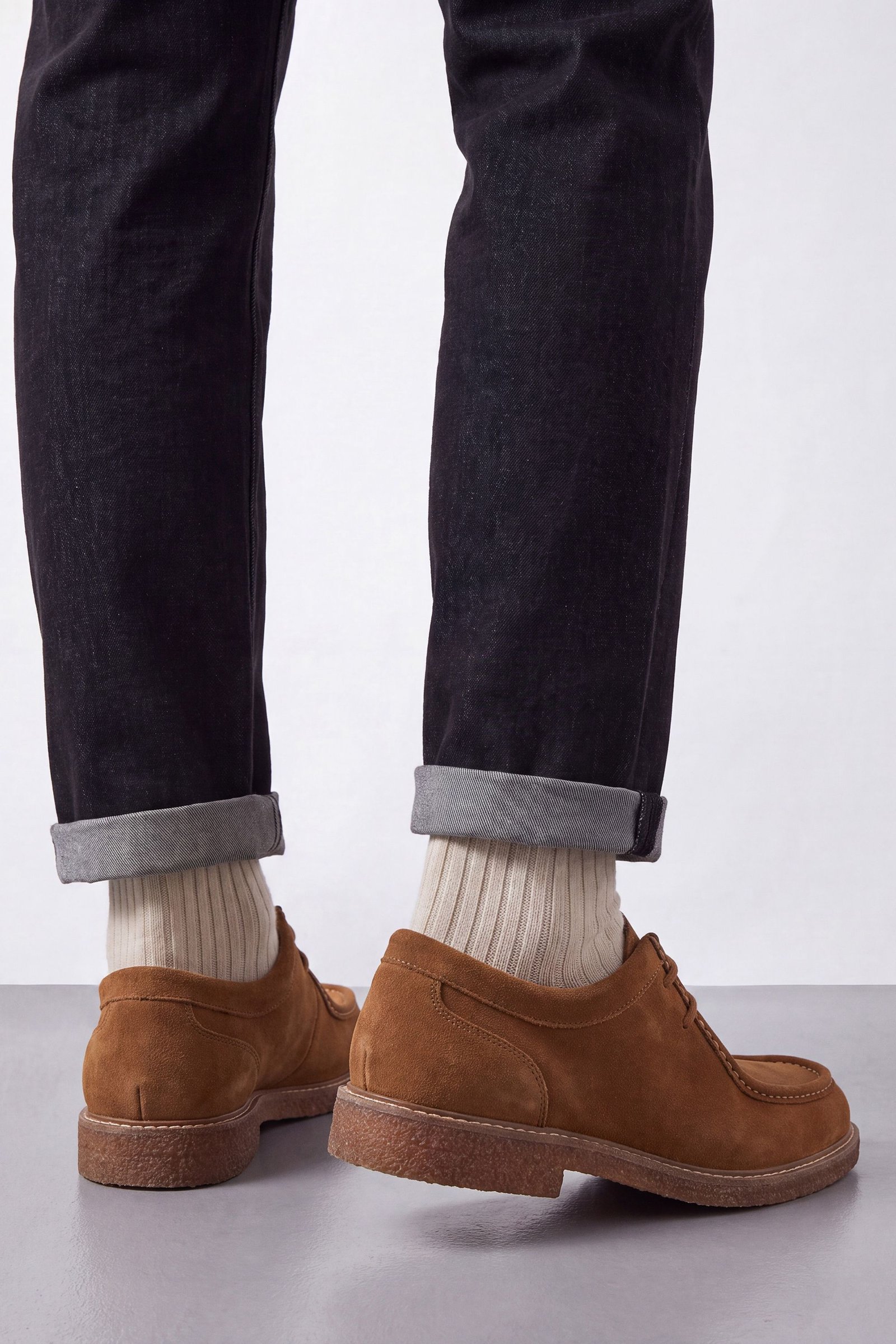 Chaussures mocassins en daim beige