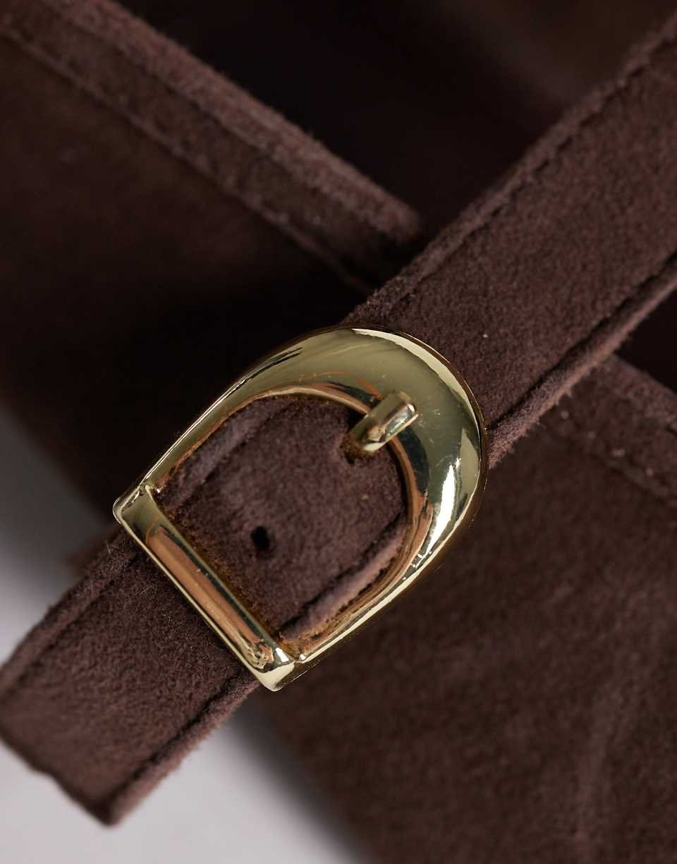 Lively - Ballerines style babies, daim qualité supérieure, lon chocolat