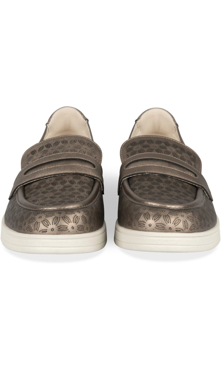 Mocassins ajourés métallisés bronze