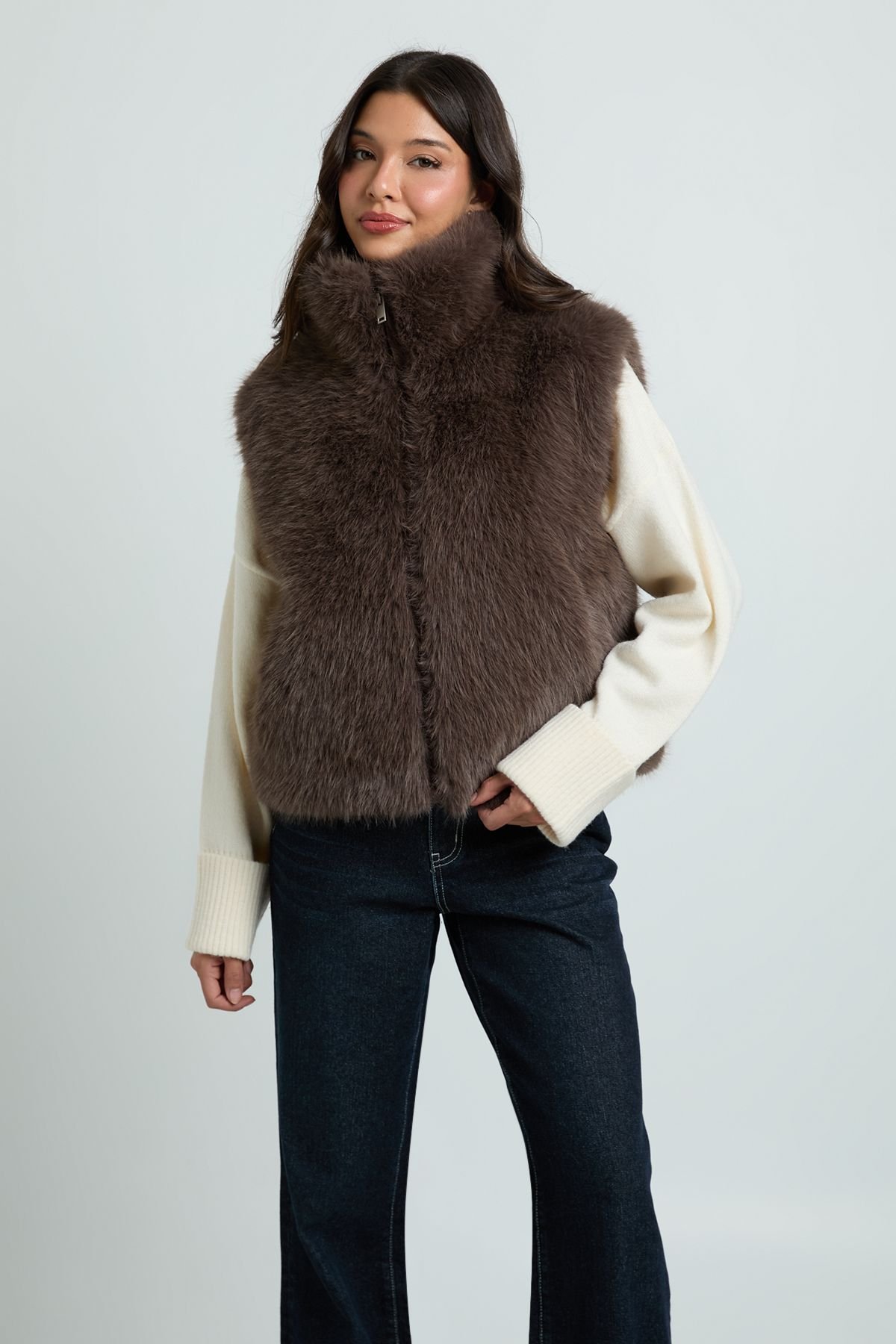 Gilet sans manches en simili
