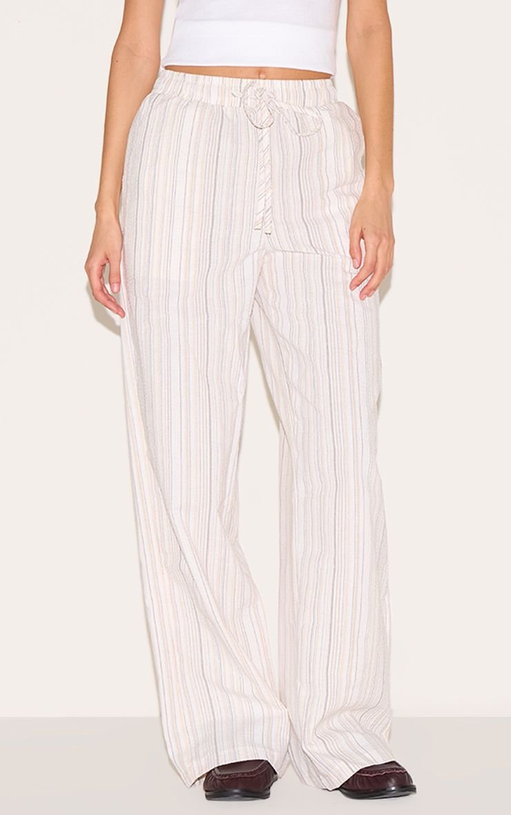 Pinstripe drawstring waist slouchy trousers