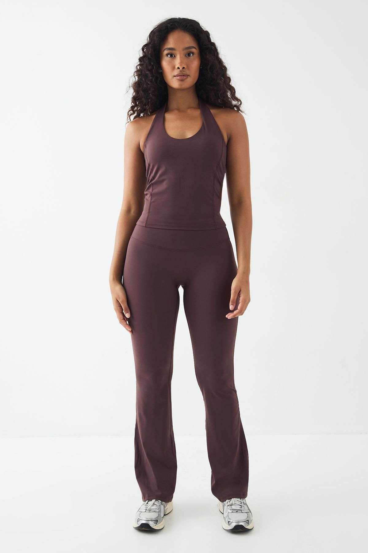 Legging évasé sculptant taille haute - Chocolat