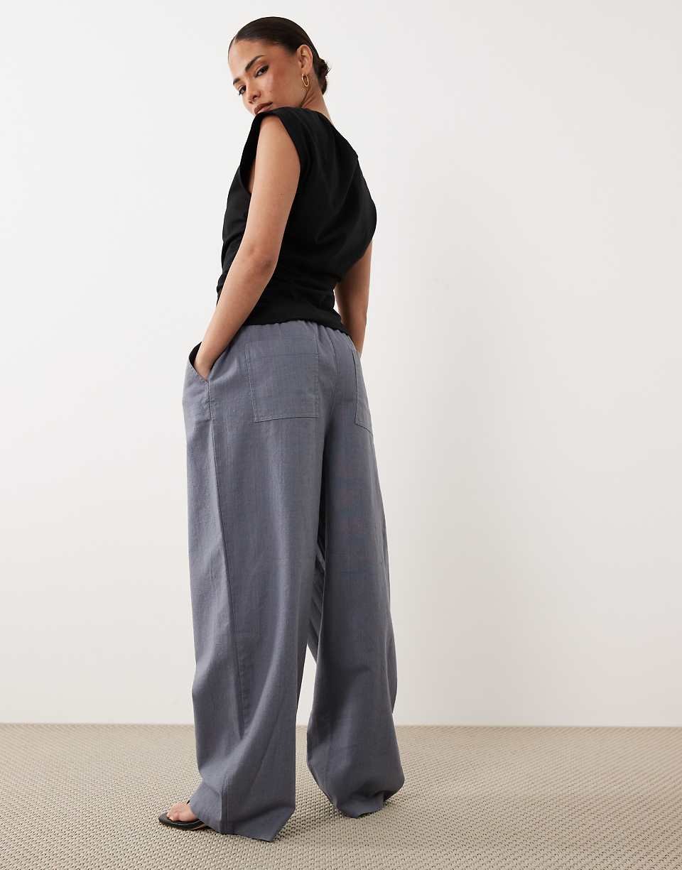 Petite - Pantalon à enfiler - Bleu cendré