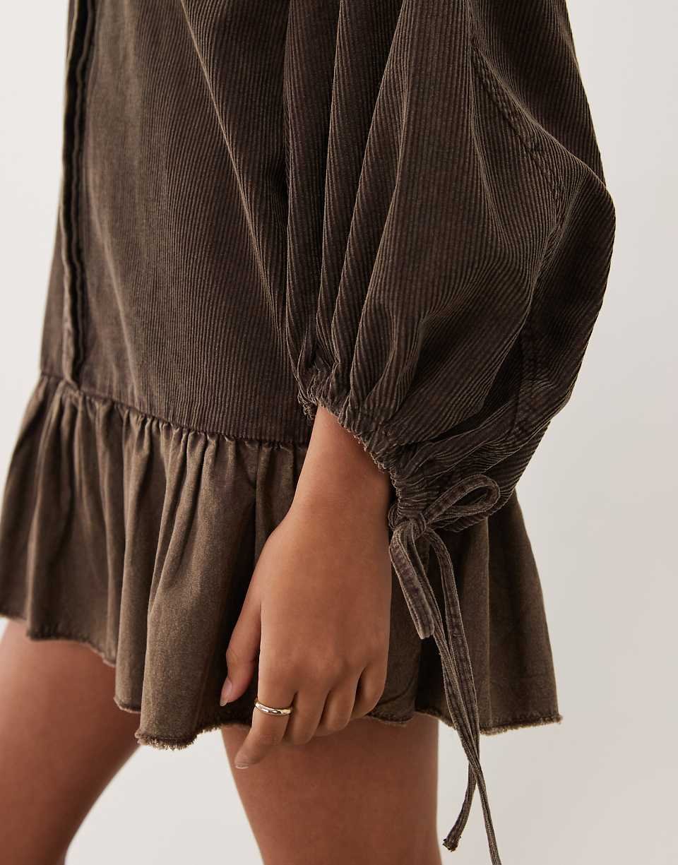 Robe chemise qsira b velours côtelé