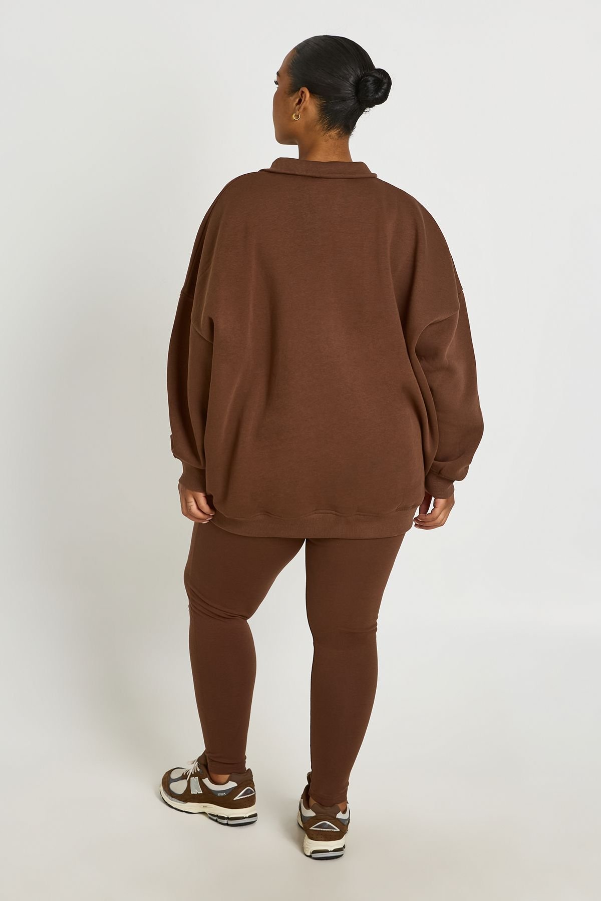 Ensemble sweat demi-zip et legging - Grande taille