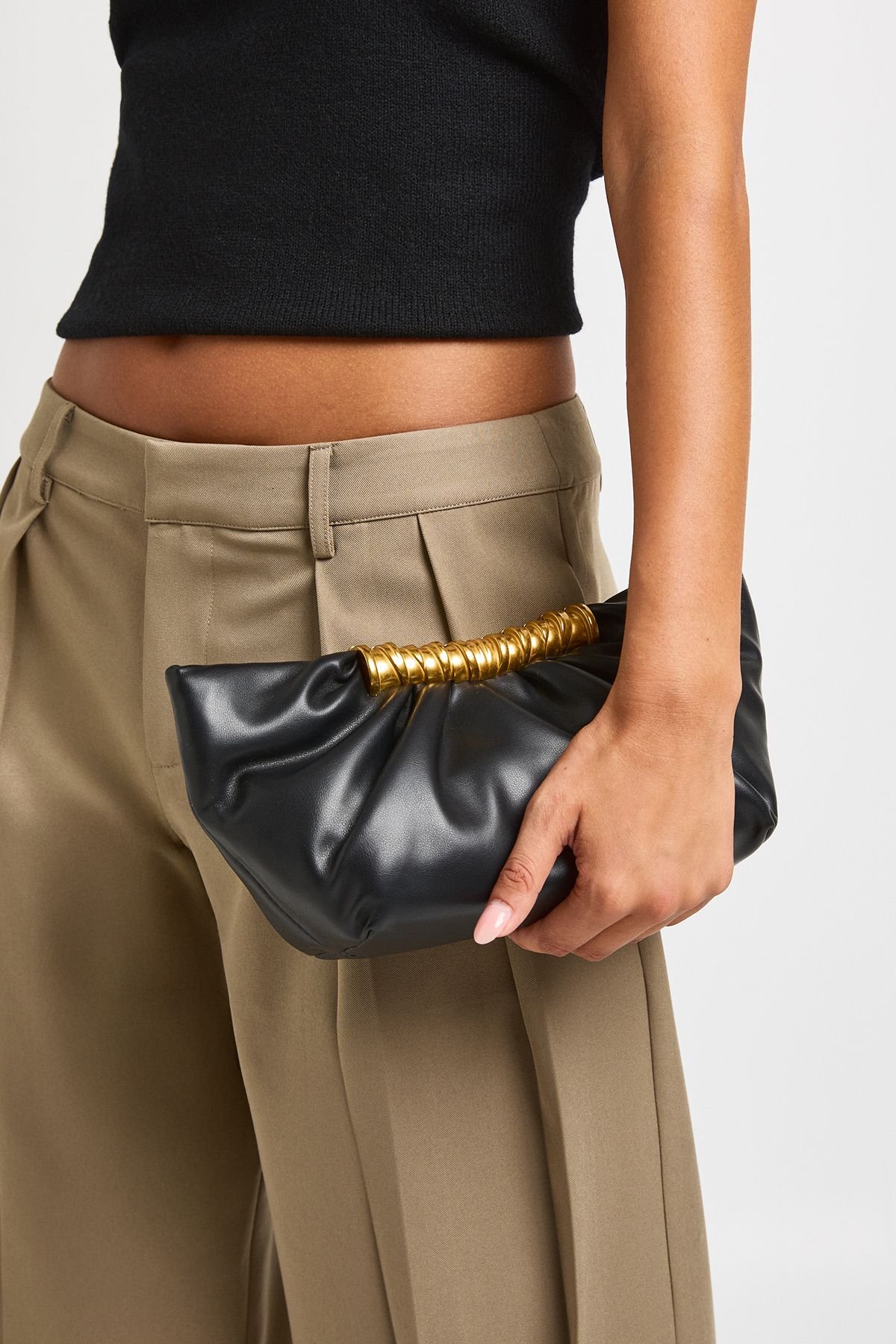 Pochette plissée b tafsil métallique
