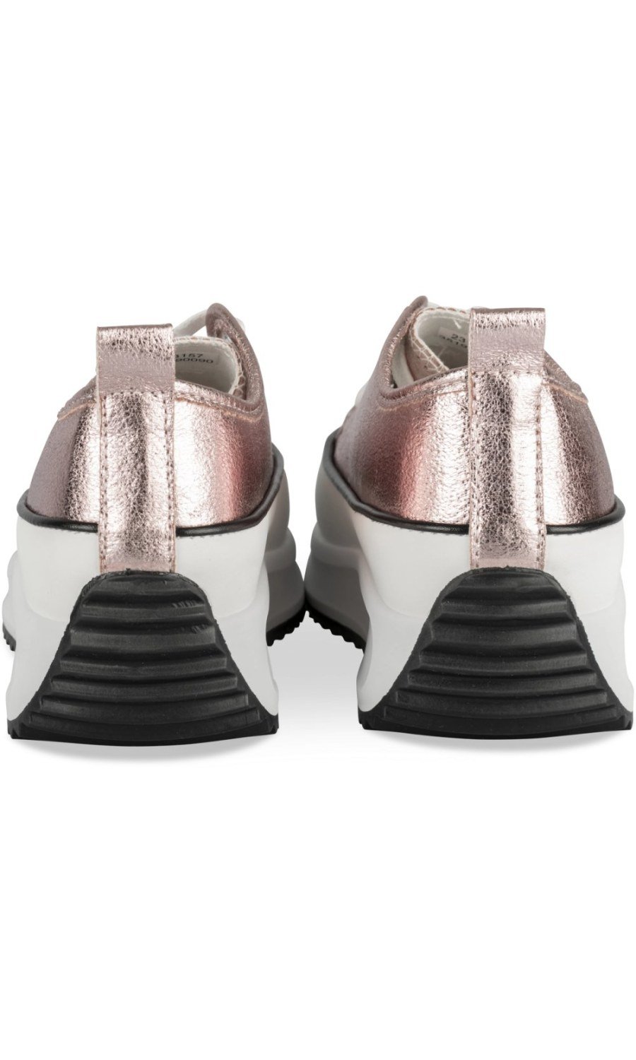Pale pink metallic platform sneakers