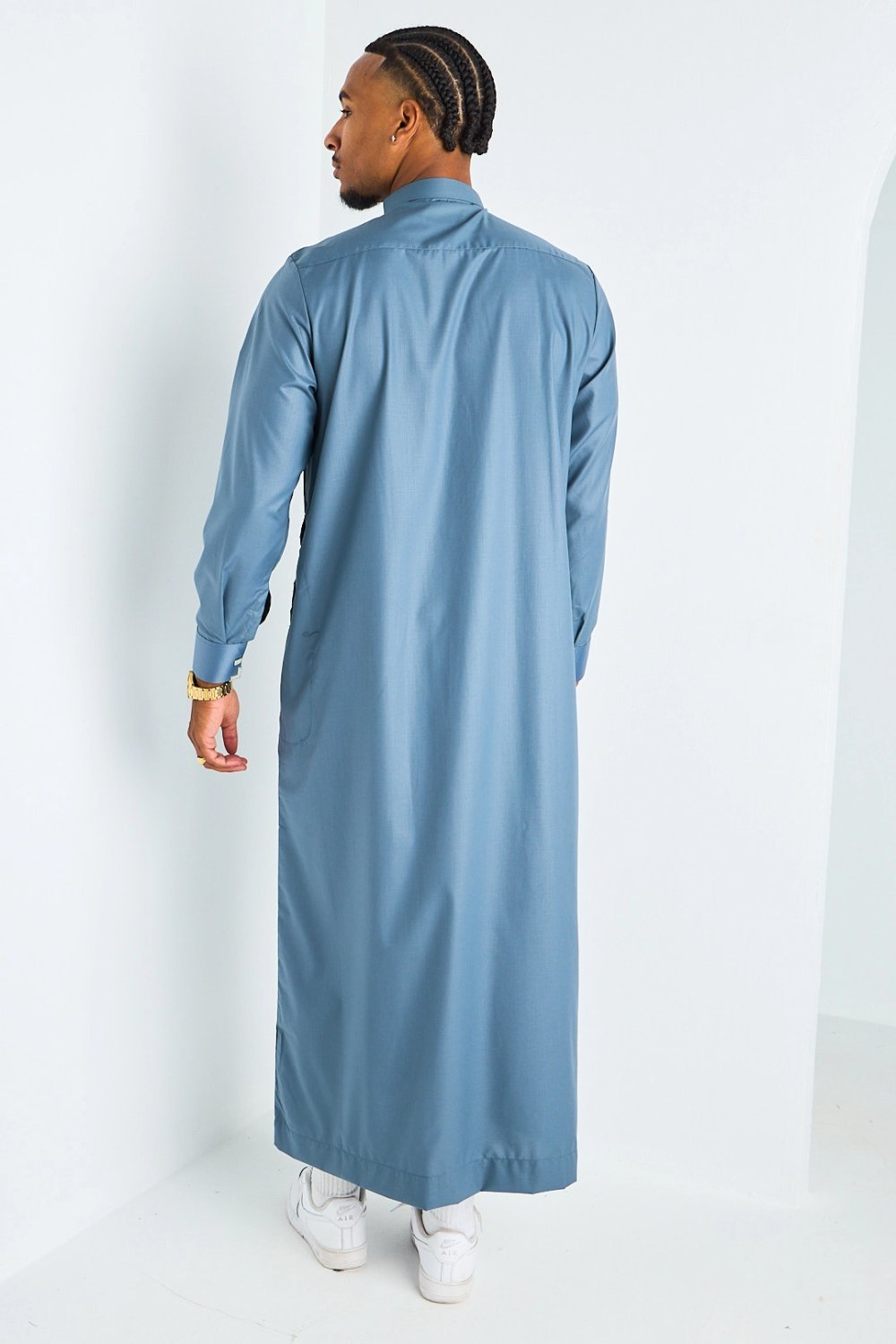 Qamis col montant b boutons fodda rmadi ghame9