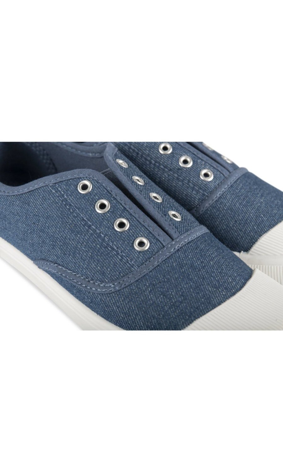 Baskets en jean sans lacets bleu marine