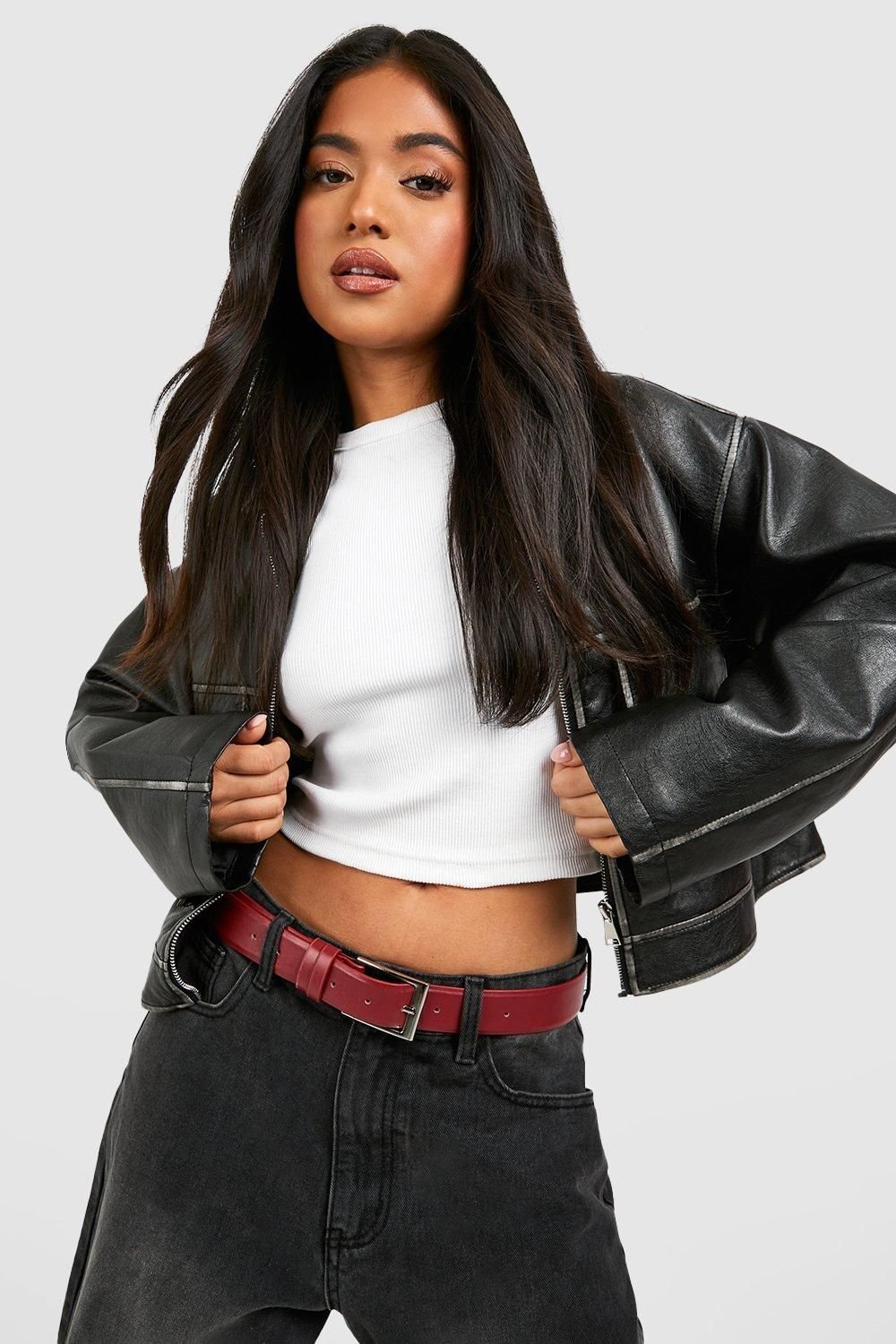 Chunky buckle belt - Cherry red