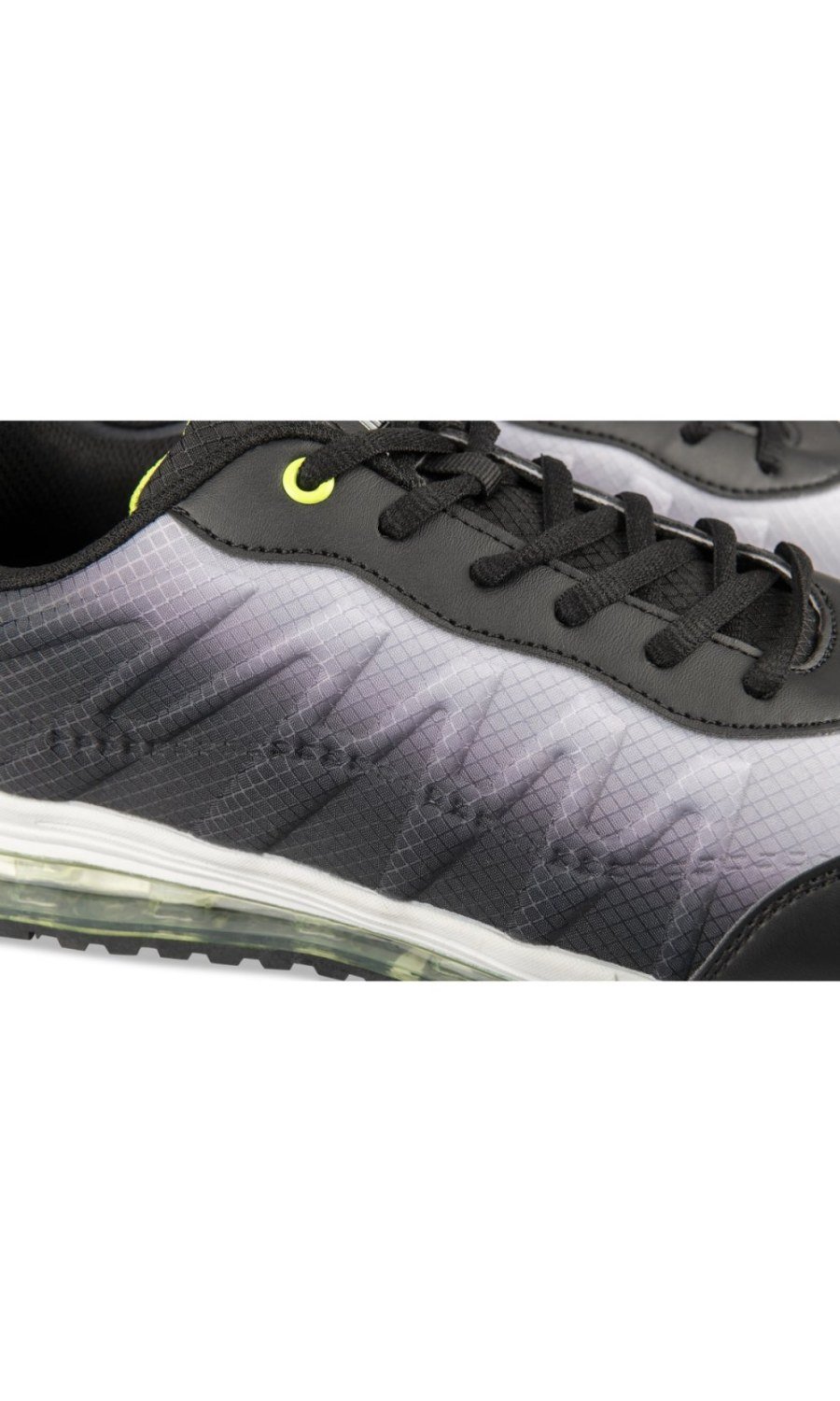Black and grey gradient sneakers with air bubble sole