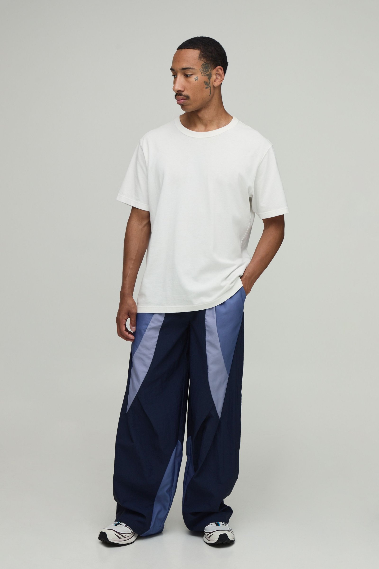 Pantalon de jogging baggy à blocs de couleur