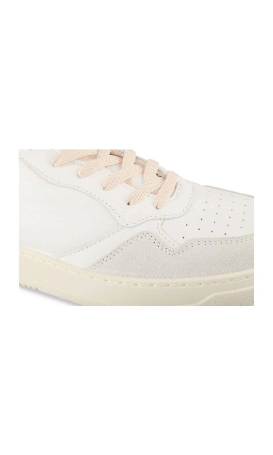 White and grey retro mixed-texture sneakers