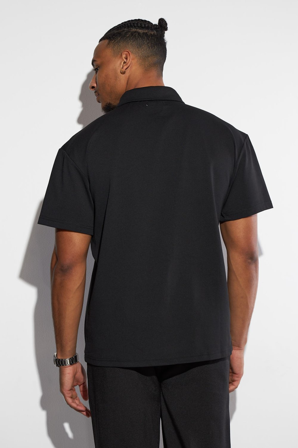 Polo basique coupe large noir