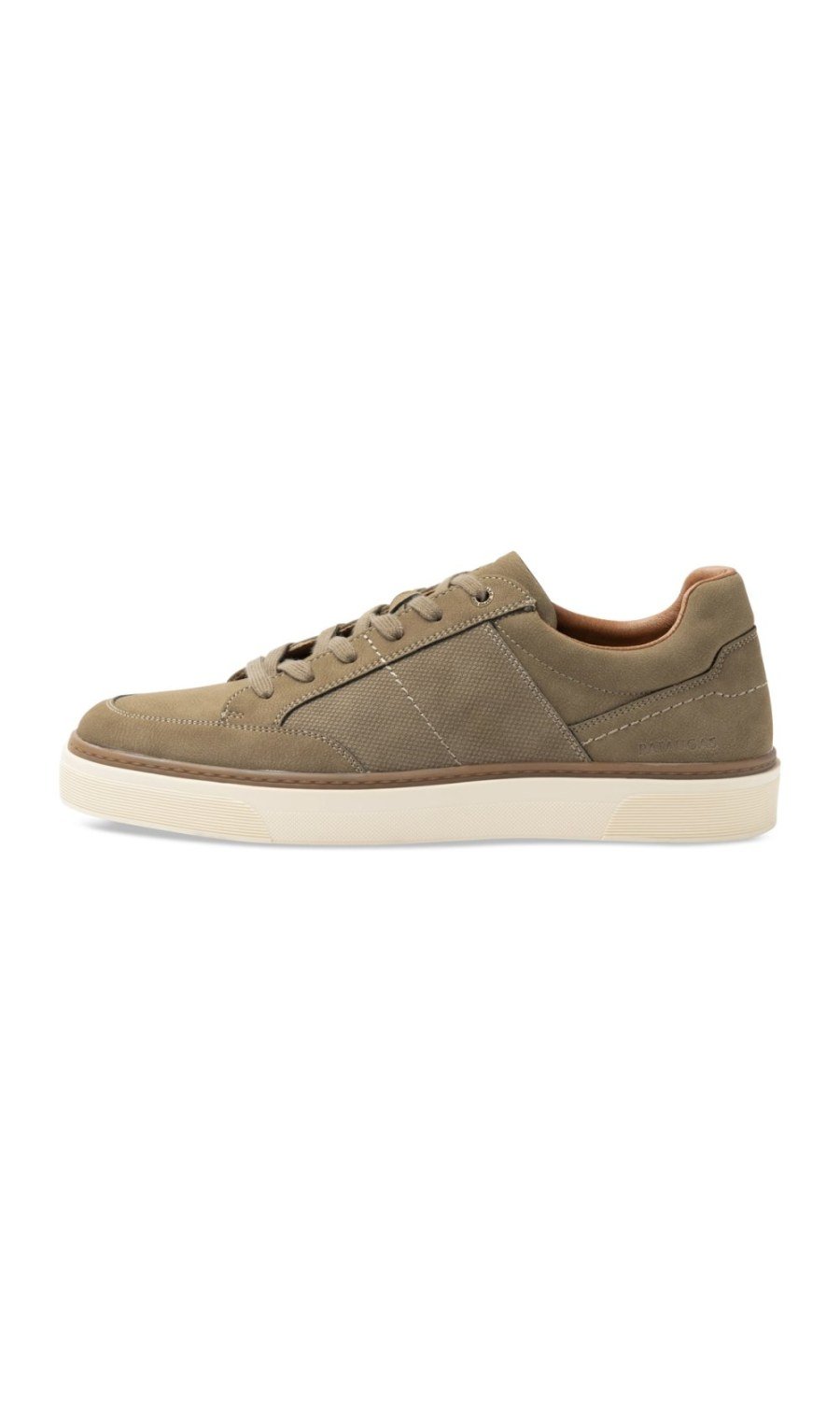 Taupe faux suede perforated sneakers